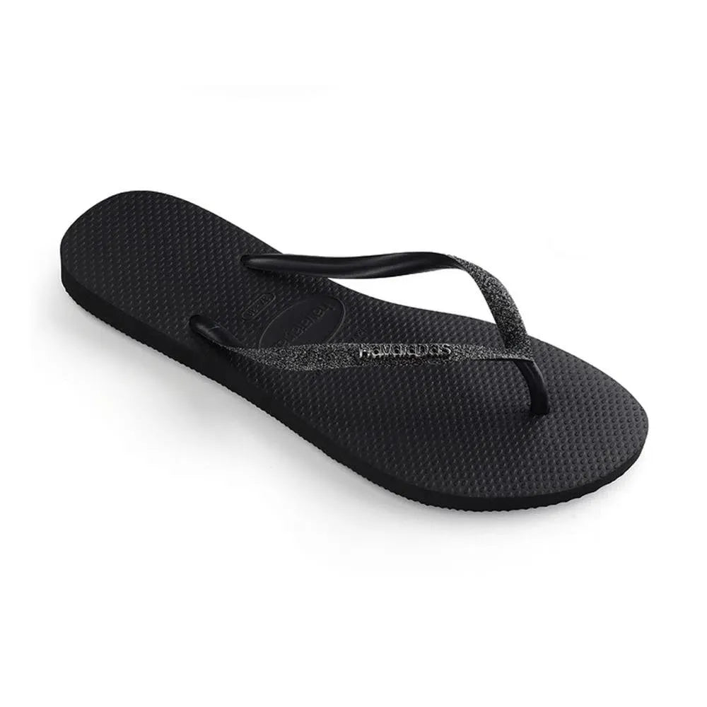 Havaianas Men's Slim Glitter Flip Flops - Black | Comfortable & Stylish Sandals for Beach, Pool, and Summer Outings