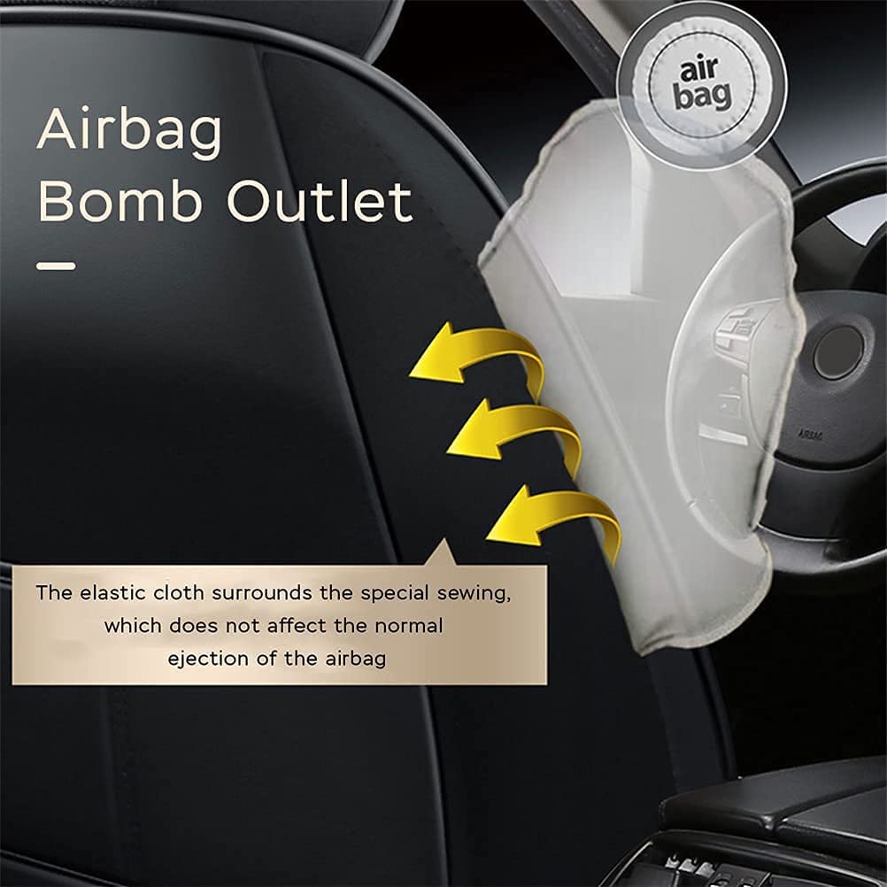 Premium PU Leather Front & Rear Seat Covers for Hyundai Santa Cruz - Waterproof, Comfortable & Stylish Black/Beige Car Seat Protectors - Perfect for Daily Commute, Road Trips & Outdoor Adventures