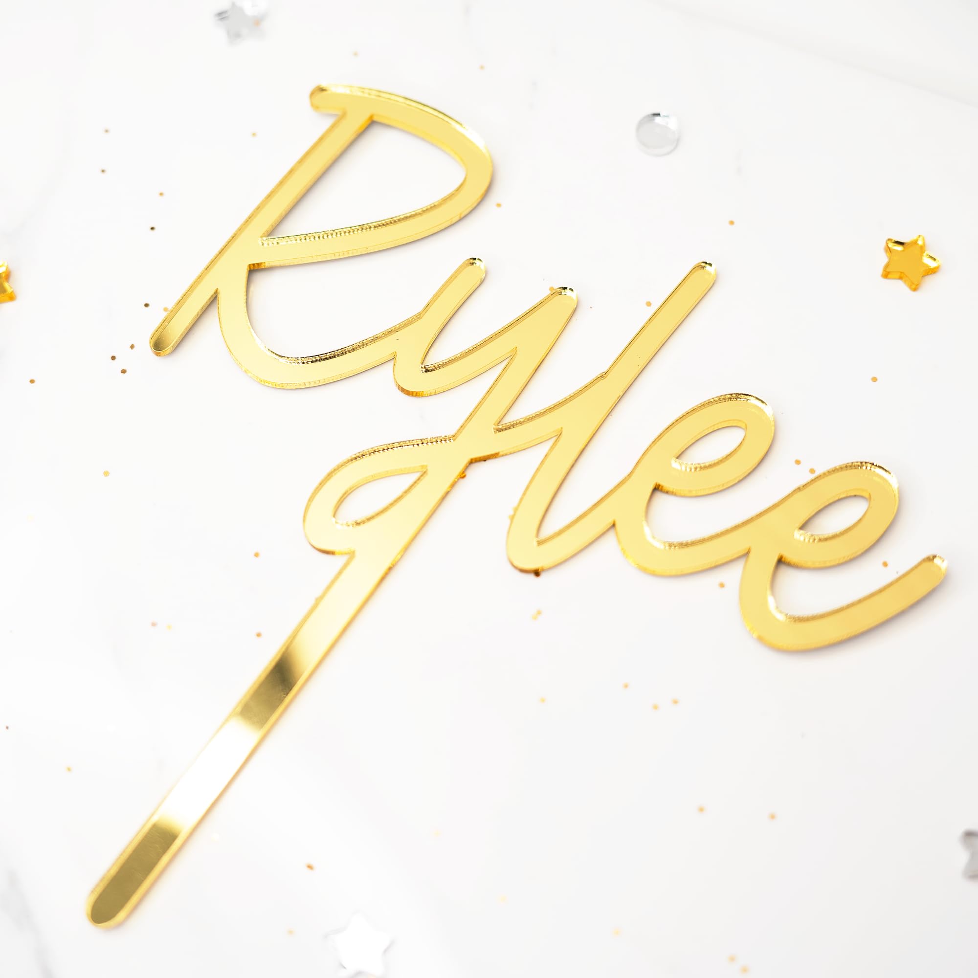 Custom Acrylic Cake Topper with Name - Personalized Birthday Cake Decoration for 4
