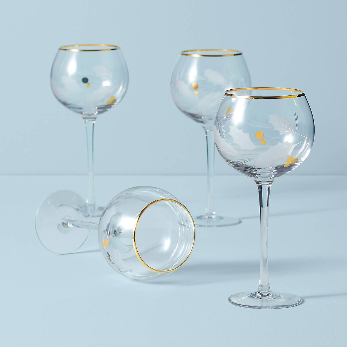 Gold Balloon Glasses Set of 4 - Elegant Stemless Wine Glasses for Holiday Parties, Weddings & Celebrations - Perfect for Champagne, Cocktails & Festive Drinks