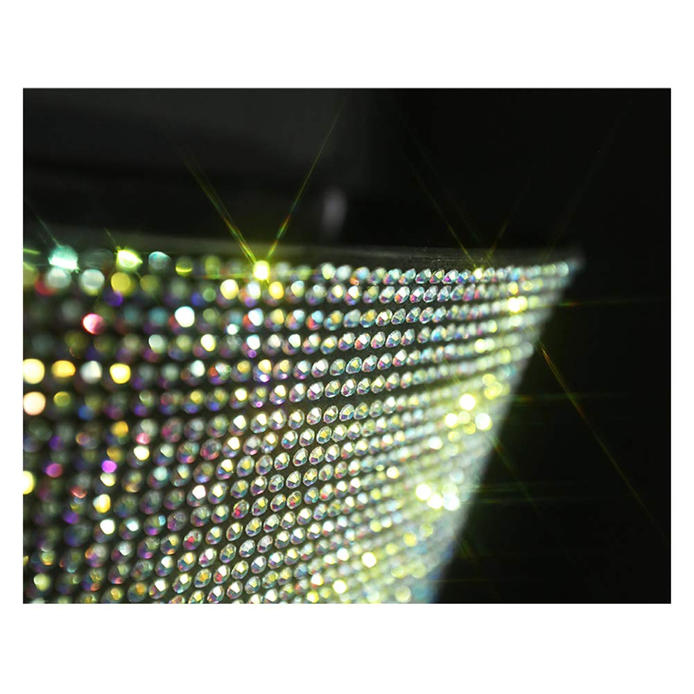 Sparkly Rhinestone Hanging Car Trash Can - Small Plastic Garbage Bin with Glitter for Car, SUV, Truck - Perfect for Road Trips, Commuting & Travel Accessories