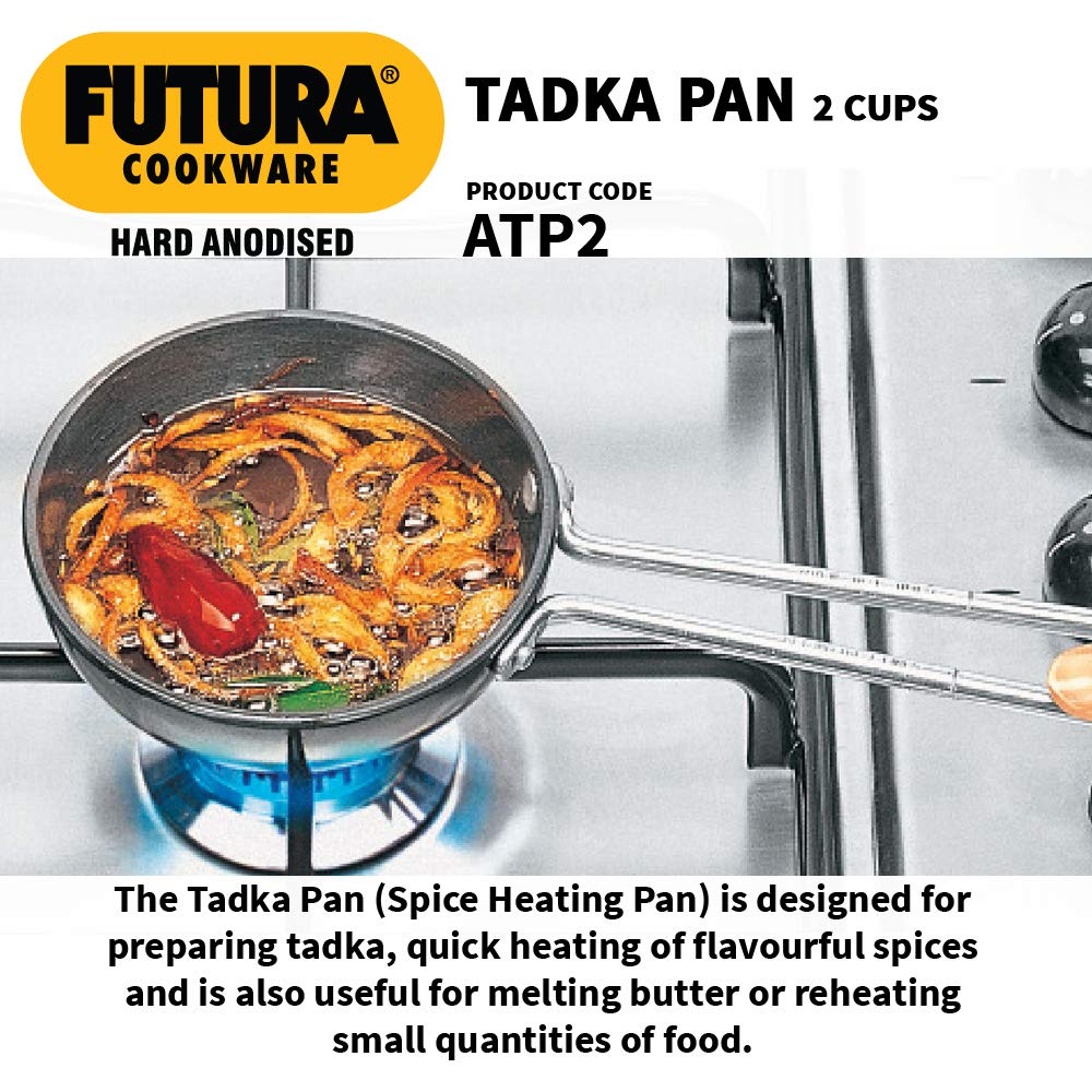 FUTURA Anodized Aluminum Heating Pan - 4.72 Inch Nonstick Cookware for Induction Stovetops - Perfect for Searing, Frying & Sauteing - Black