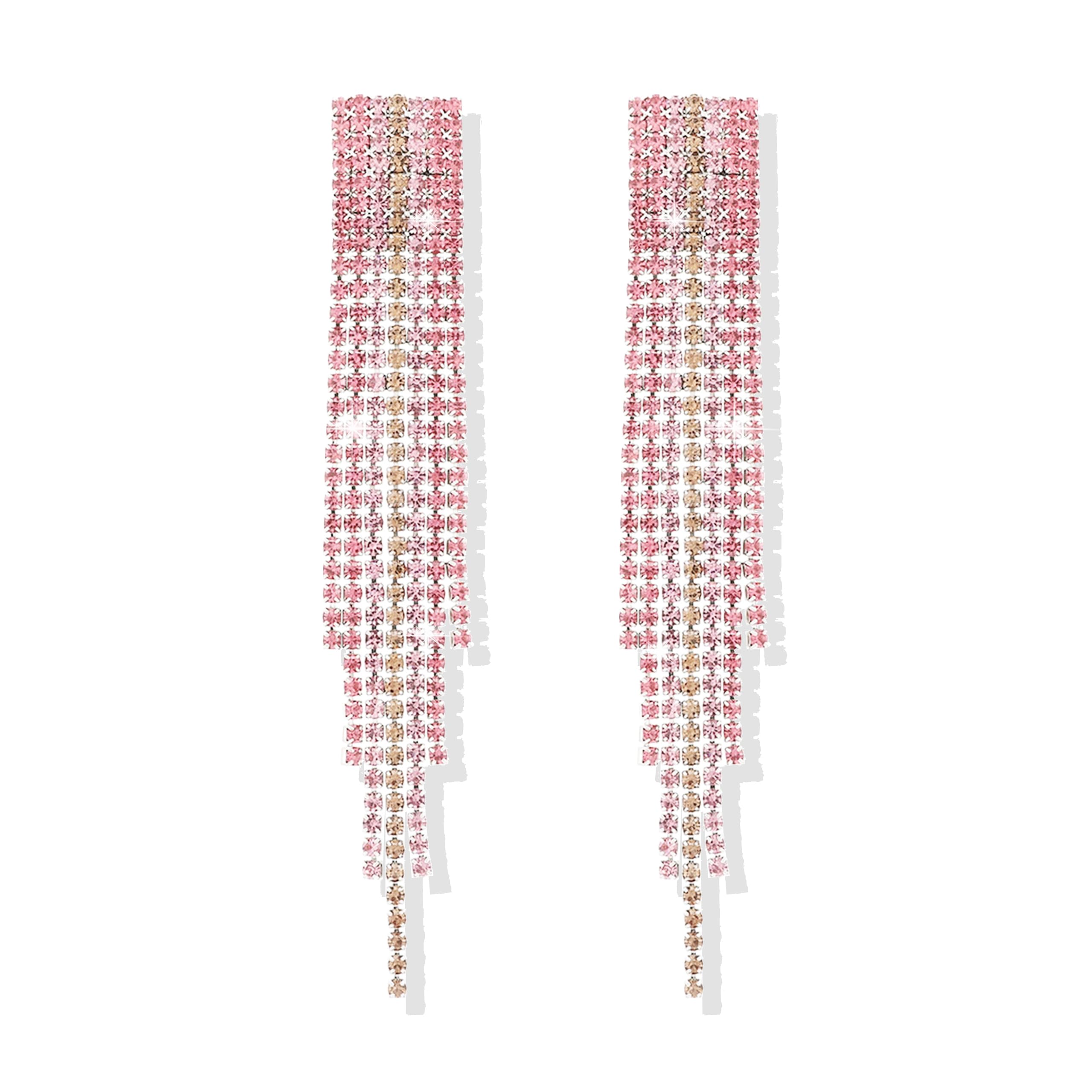 Elegant Silver Rhinestone Tassel Drop Earrings for Women - Crystal Dangle Fringe Prom Jewelry | Perfect for Weddings, Parties, Mother's Day Gifts & Special Occasions (2024 Fashion)
