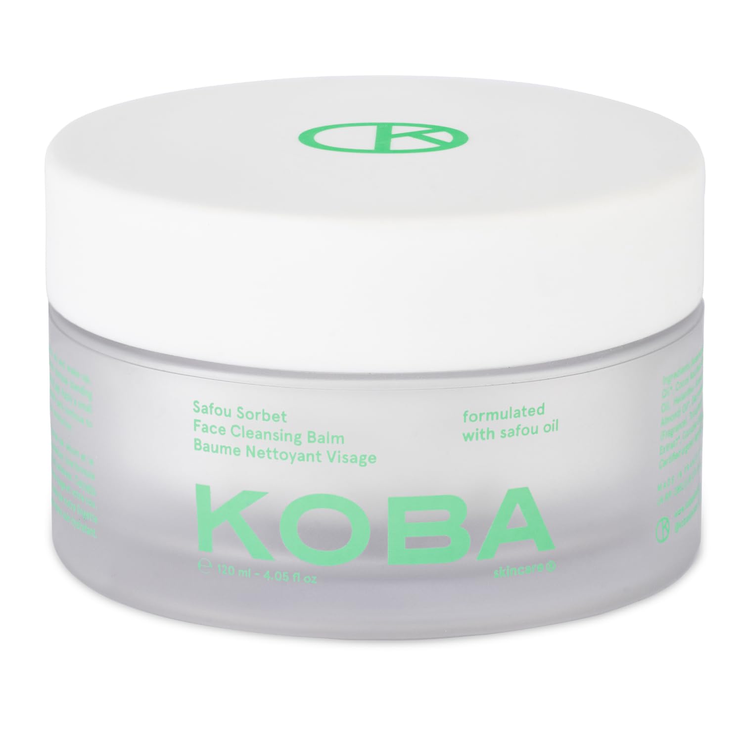 KOBA Safou Sorbet Cleansing Balm - Hydrating Facial Cleanser for All Skin Types | Vegan, Natural Ingredients with Safou Oil, Shea Butter & Jojoba Oil | Floral Fresh Woody Scent | Perfect for Daily Skincare Routine & Makeup Removal