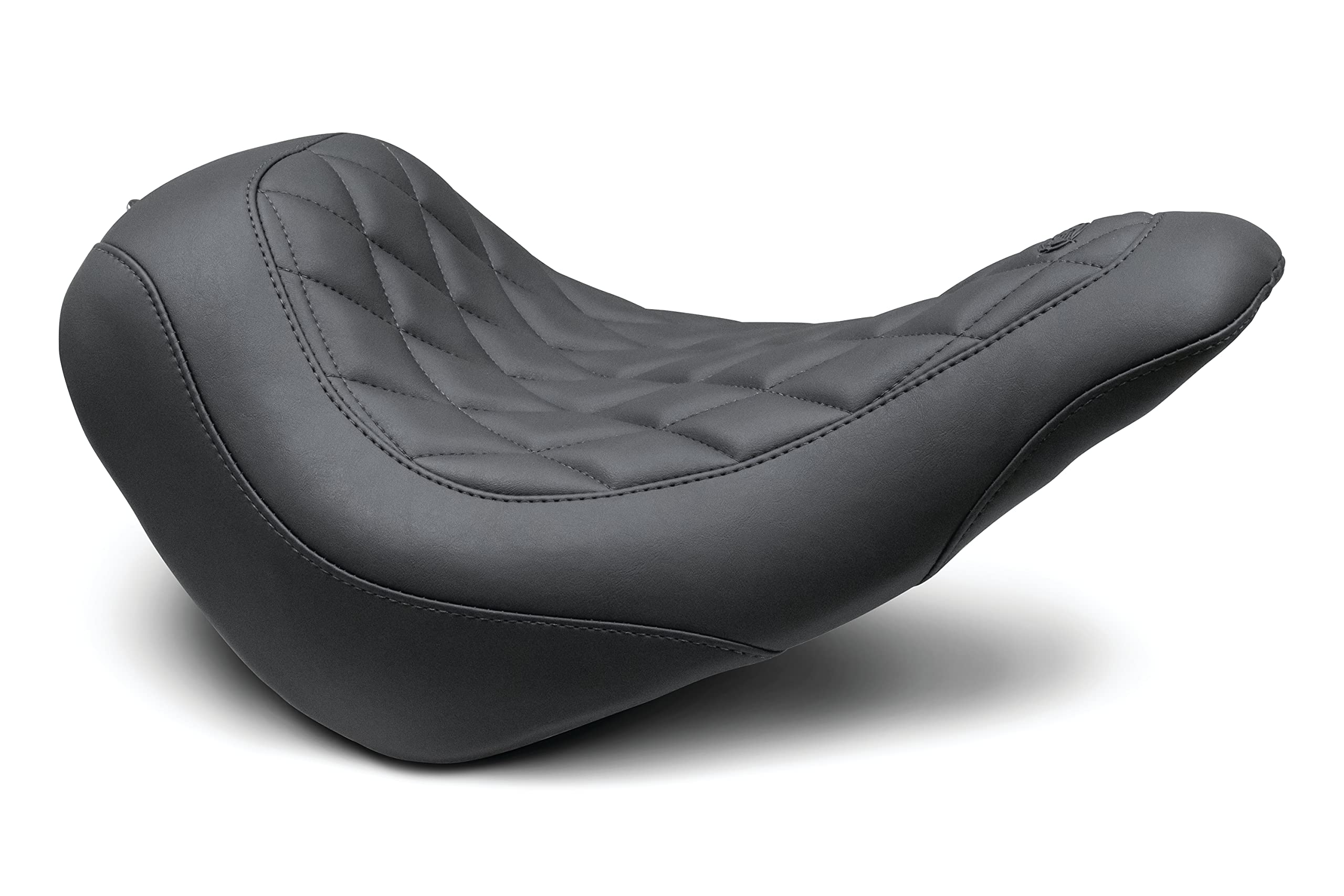 Mustang Motorcycle Seats 83044 Wide Tripper Solo Seat for Harley-Davidson Low Rider & Sport Glide 2018-2021 - Diamond Stitch Black Leather - Comfortable Cruiser Seat for Long Rides & Road Trips