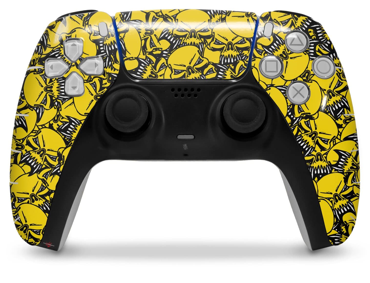 PS5 DualSense Controller Skin Wrap - Scattered Skulls Yellow for Gaming Protection