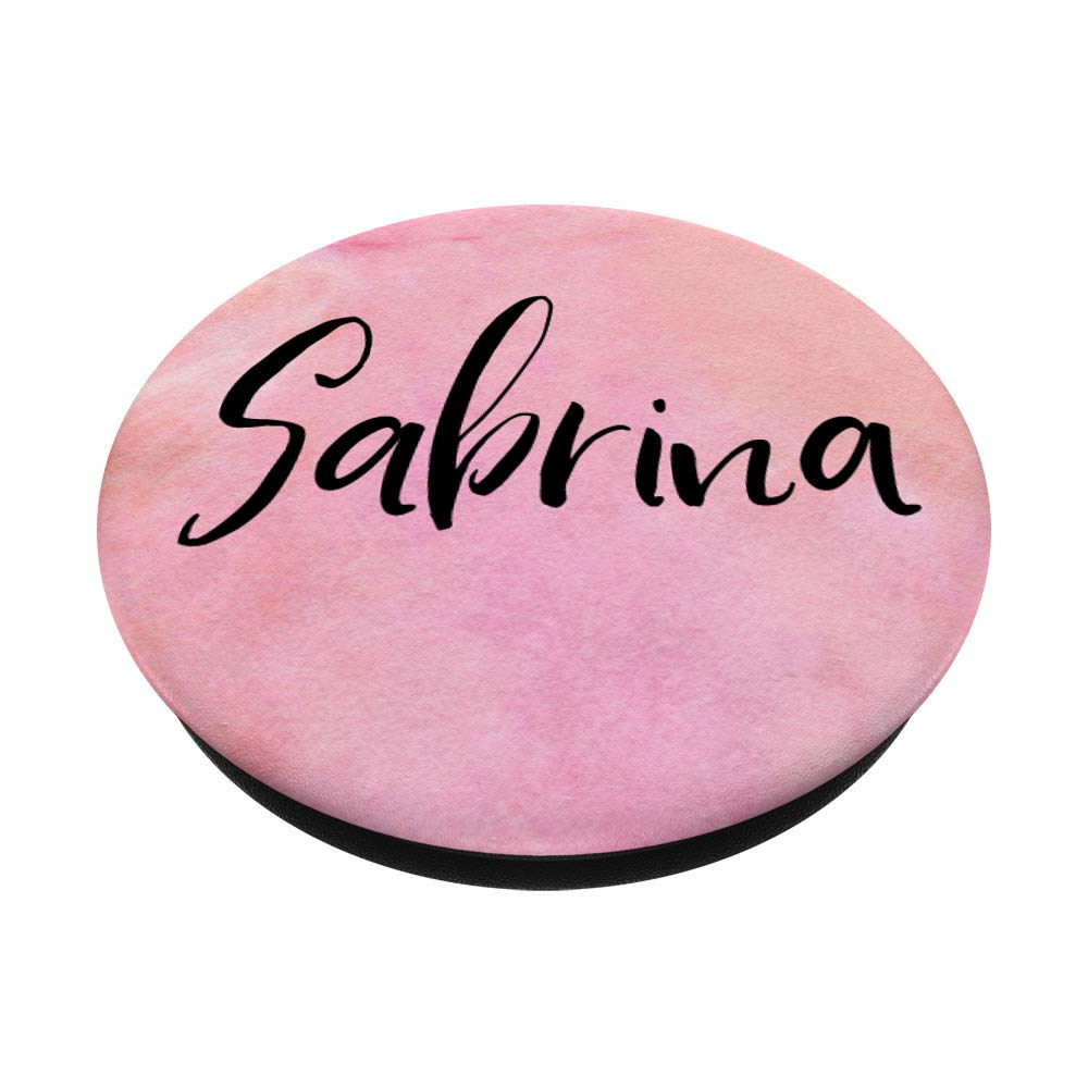 Sabrina Name Necklace - Black on Pink Personalized Jewelry for Women | Gift for Girlfriend, Wife, Daughter | Birthday, Anniversary, Valentine's Day