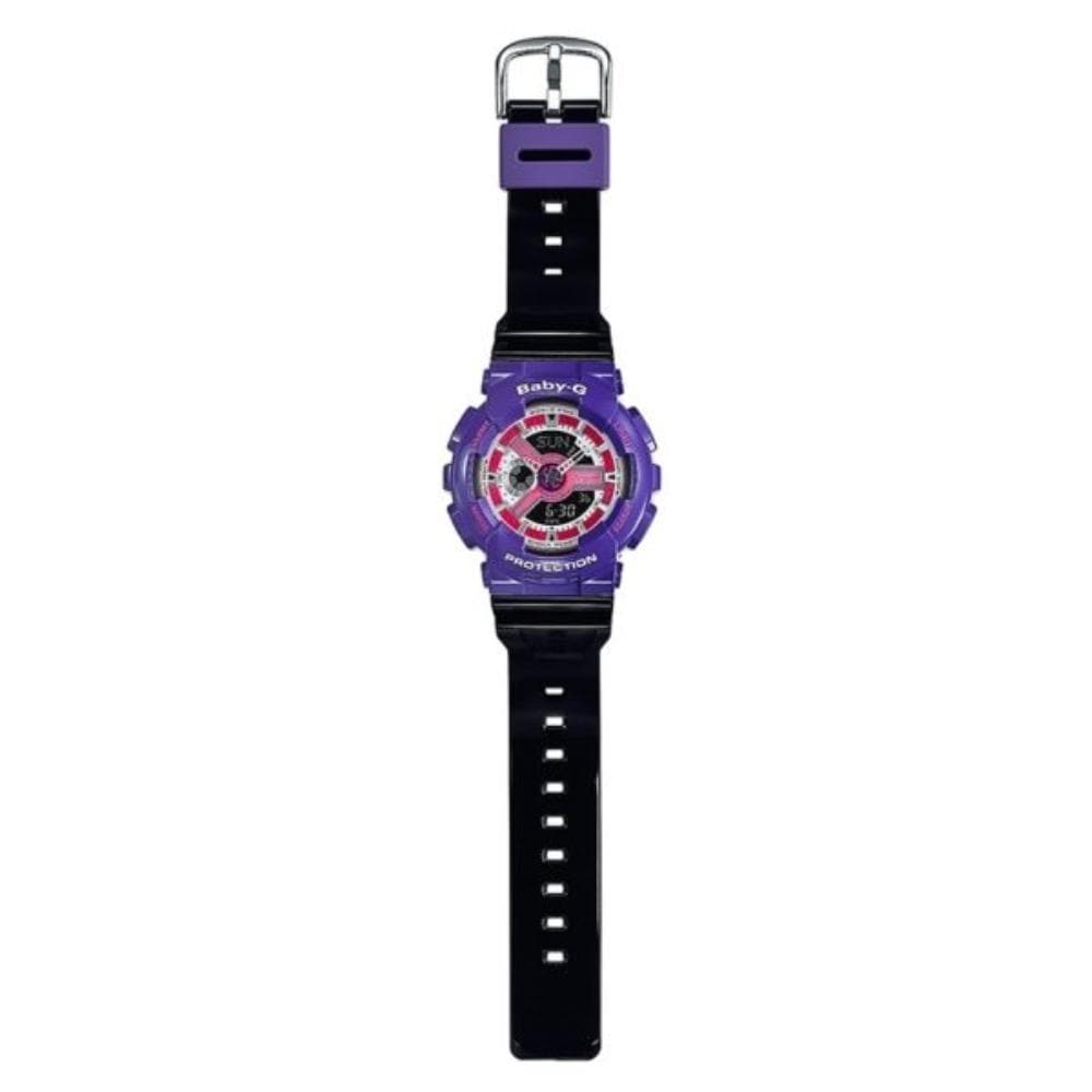 CASIO BABY-G BA-110NC-6ADR Digital Quartz Watch for Women - Purple & Black Resin Band, Shock Resistant, Water Resistant - Perfect for Sports, Fitness & Outdoor Activities