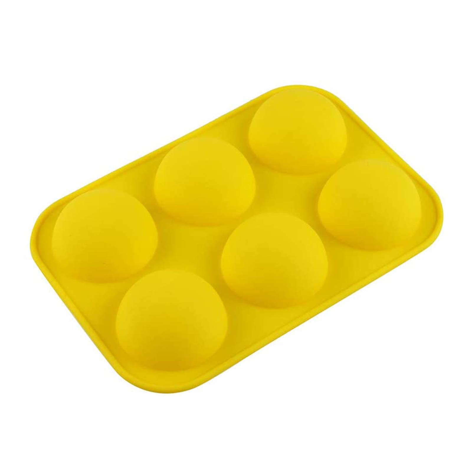 2PCS 6-Cavity Silicone Molds for Hot Chocolate, Cake, Jelly & Dome Mousse - Reusable Baking Molds for Candy, Chocolate & Desserts - Perfect for DIY Treats, Party Favors & Holiday Baking (Yellow)