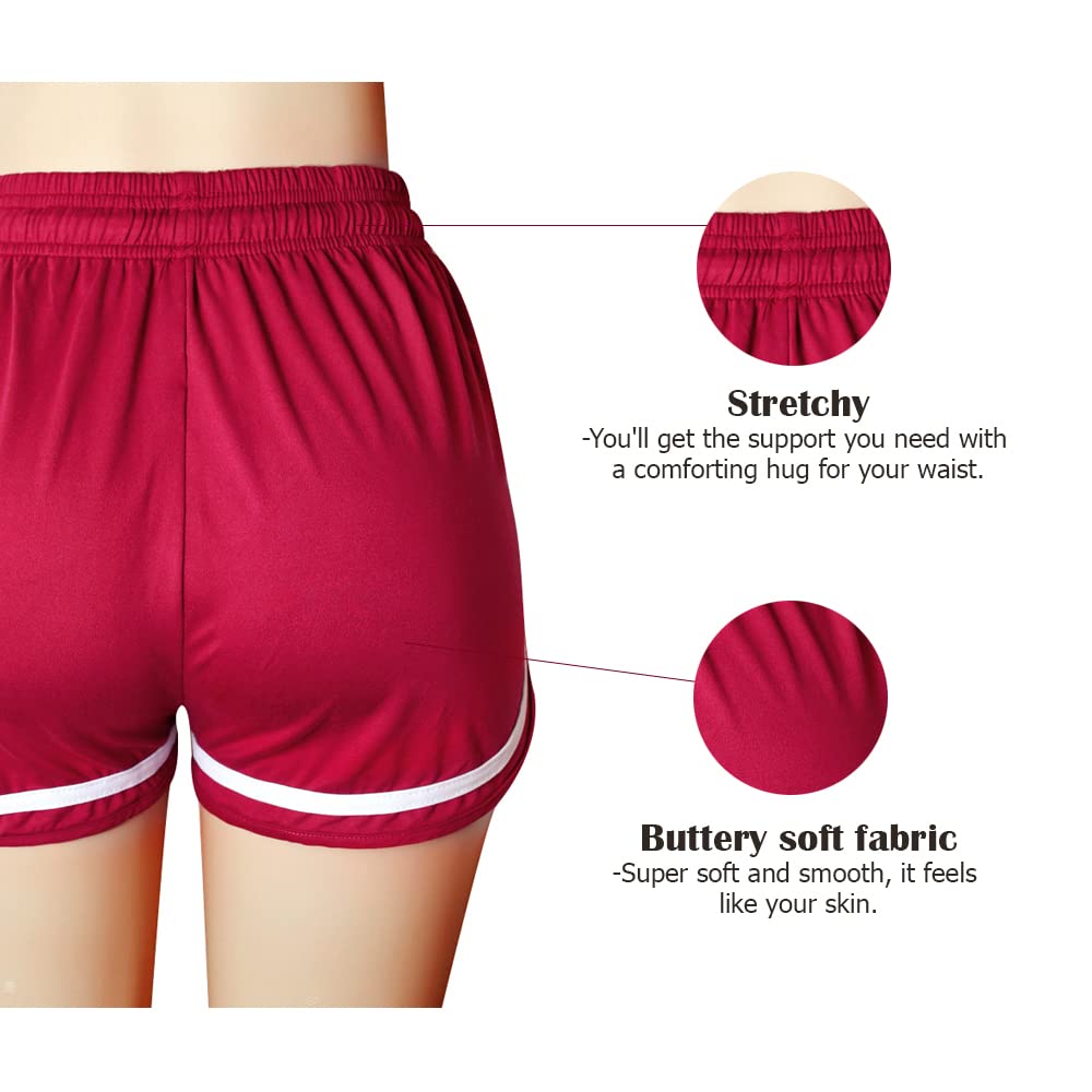 Women's Athletic Workout Shorts - Gym Yoga Running Fitness Sports Shorts for Women - Comfortable Lounge Short Pants for Active Lifestyle & Casual Wear