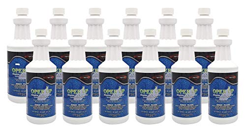 Open UP Alkaline Drain Opener - Case of 12 (1-Quart) Bottles | Fast-Acting Clog Remover for Kitchen Sinks, Showers & Bathtubs | Safe for Pipes & Septic Systems