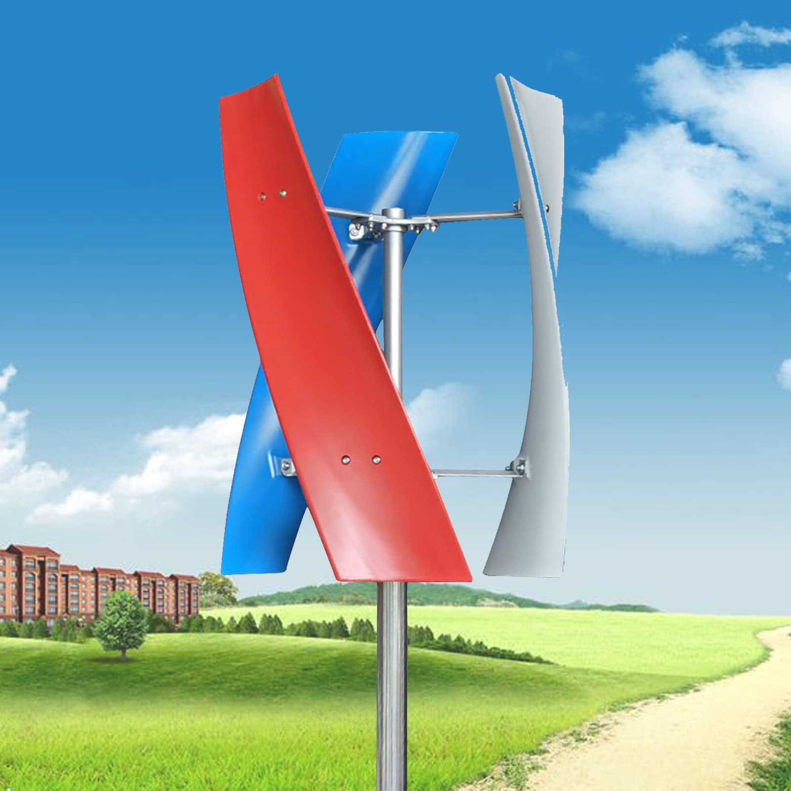 400W 12V Vertical Axis Wind Turbine Generator Kit with Controller - 3 Blade Renewable Energy System for Marine, RV, Home & Industrial Use | Off-Grid Power Solution for Boats, Camping & Emergency Backup