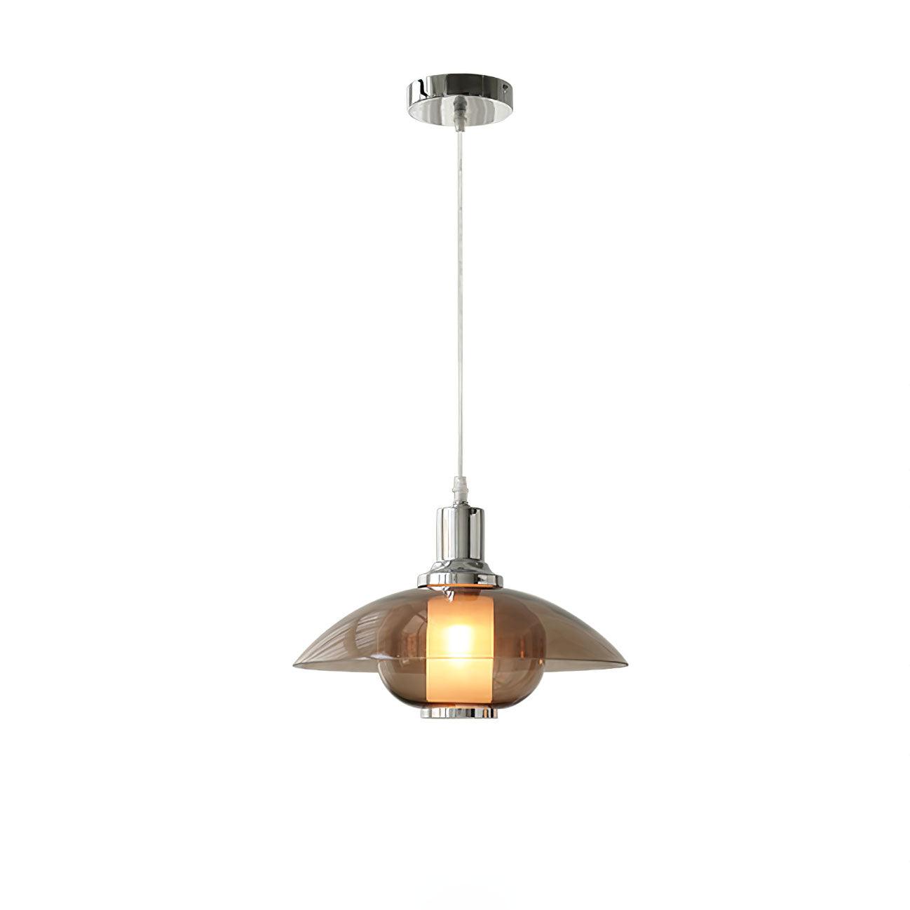 Modern UFO Flying Saucer Chrome Pendant Light - Sleek Ceiling Hanging Lamp for Kitchen Island, Dining Room & Bedroom Lighting Decor