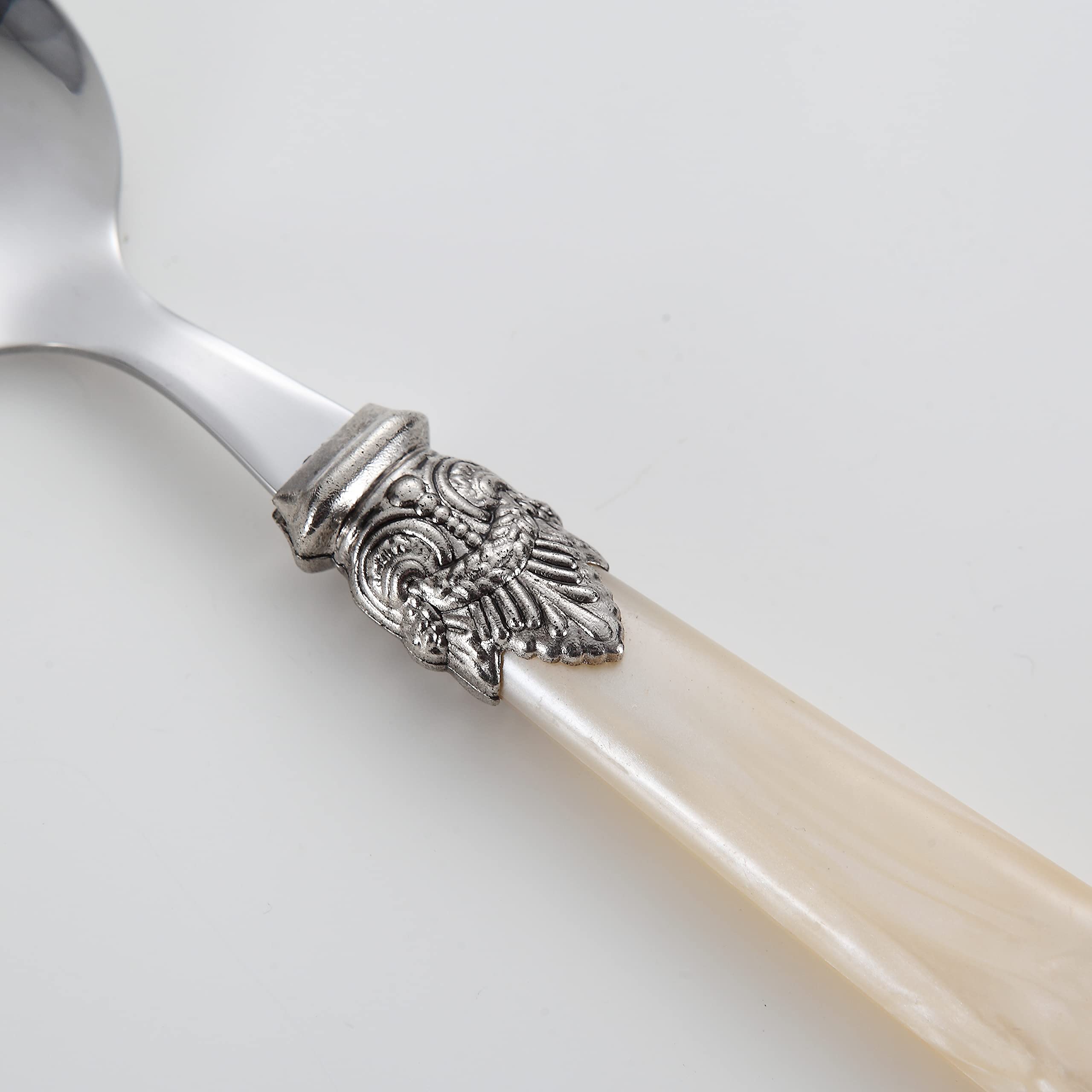 REVERIE 18/10 Stainless Steel Vintage Flatware Set - 30-Piece Silverware Set with Champagne Finish | Dishwasher Safe | Elegant Dining for Weddings, Parties & Formal Occasions