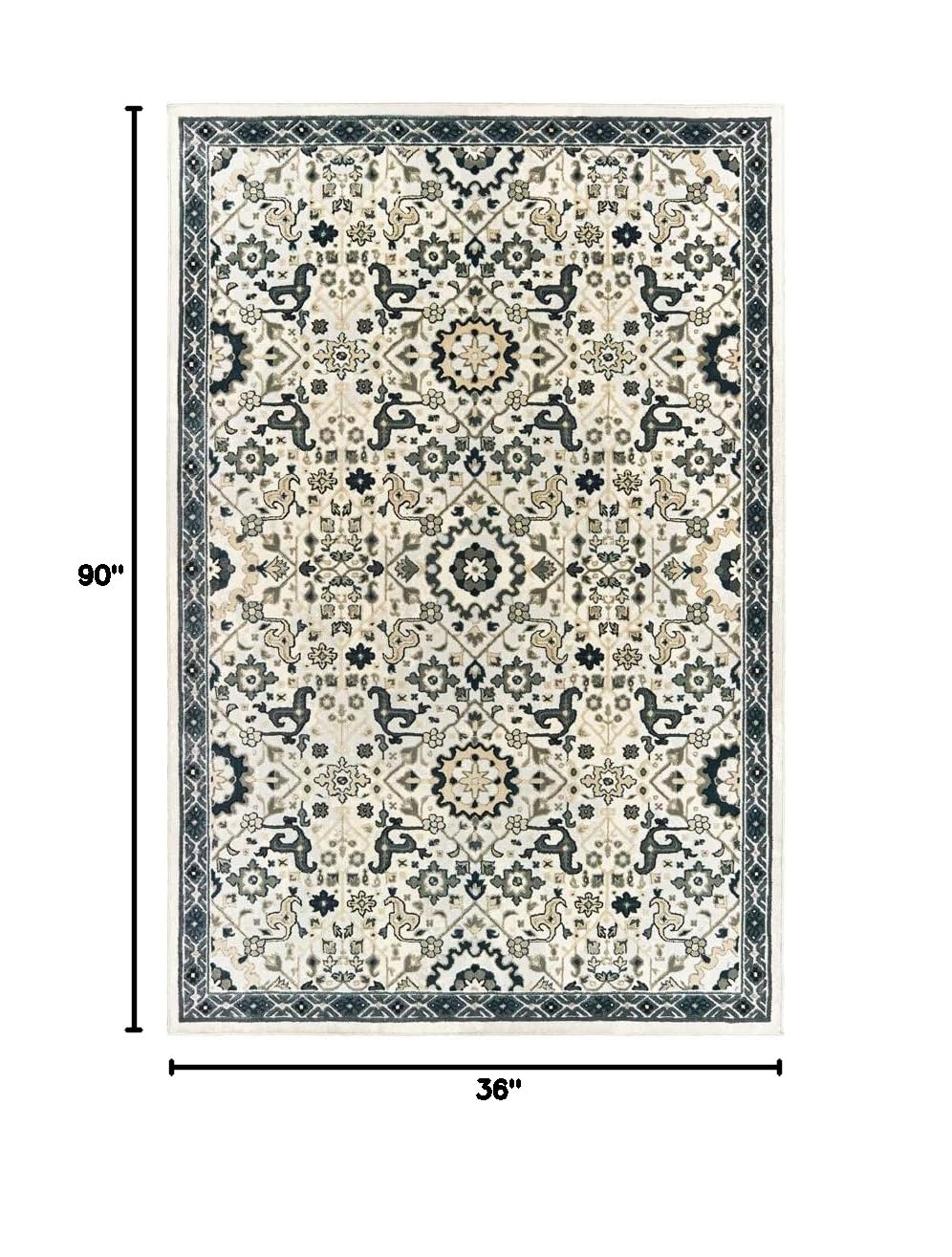 Bowen Casual Rugs 073J2 - Soft Modern Area Rug for Living Room, Bedroom & Office - Non-Slip Comfortable Home Decor Carpet