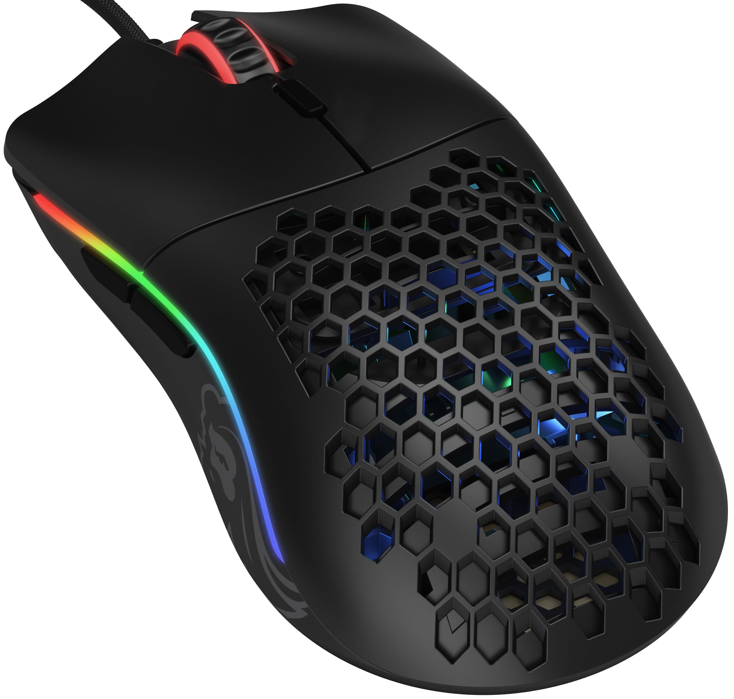 Glorious Model O Wired Gaming Mouse - Ultra Lightweight 67g, Honeycomb Design, RGB Lighting, Pixart 3360 Sensor, Omron Switches, Ambidextrous - Matte Black | Perfect for FPS, MOBA & Esports Gaming