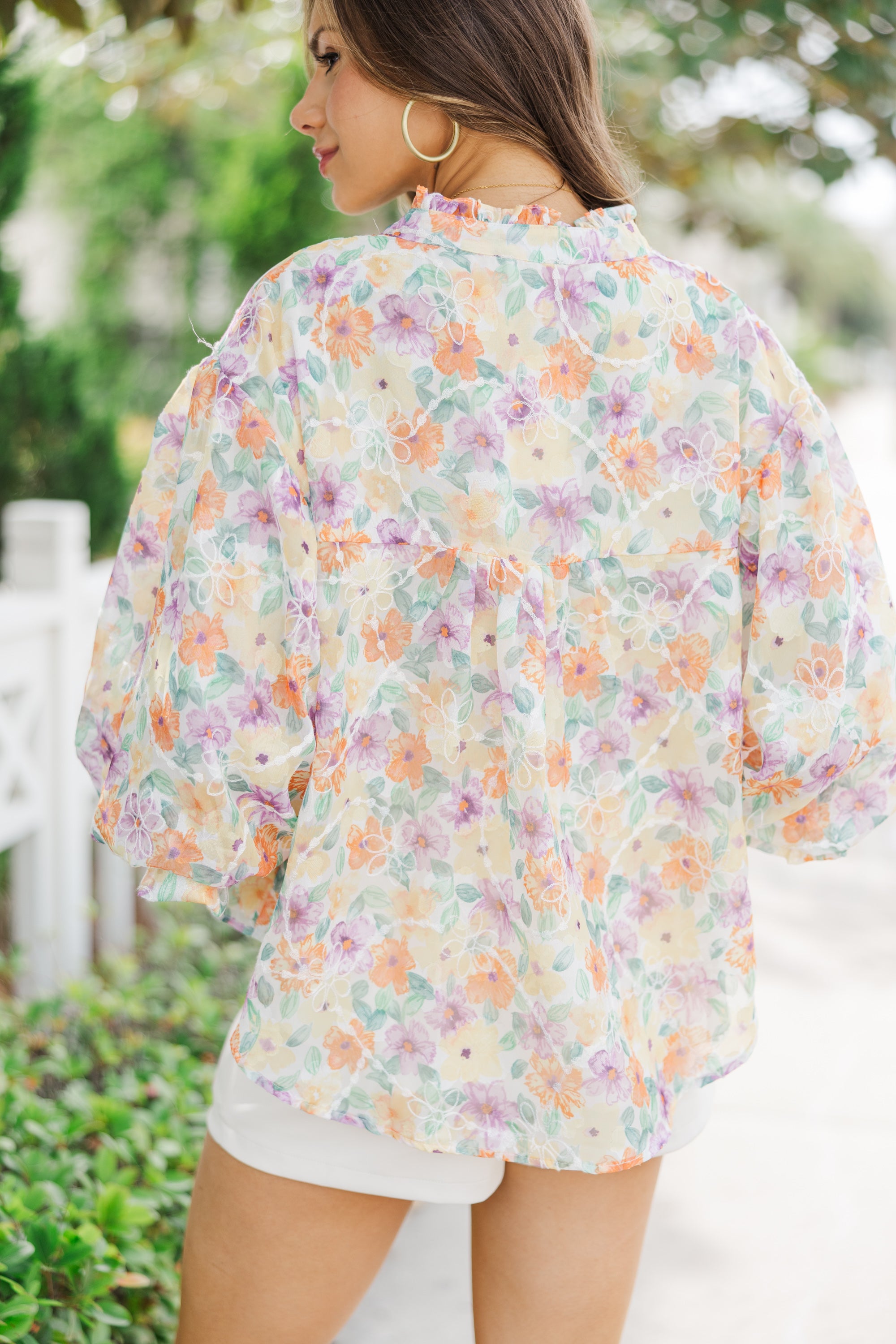 Fate: Talk Of The Town Orange Floral Blouse - Women's Fashion Blouse with Floral Print for Casual Wear, Office & Date Night Outfits