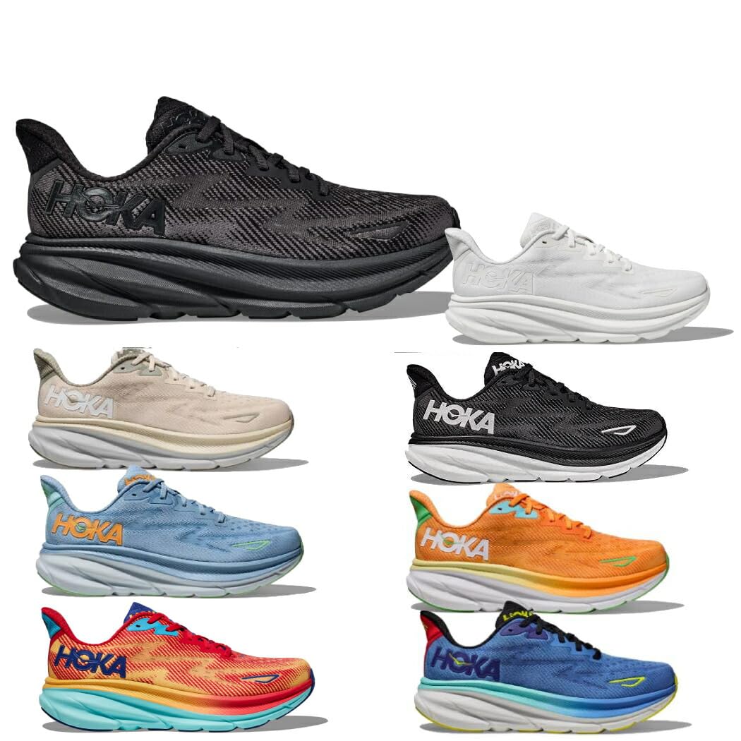 Hoka Men's Clifton 9 Running Shoes - Lightweight Cushioned Sneakers for Men in Oat Milk/Barley Color | Size 8 | Perfect for Jogging, Gym Workouts & Daily Walking
