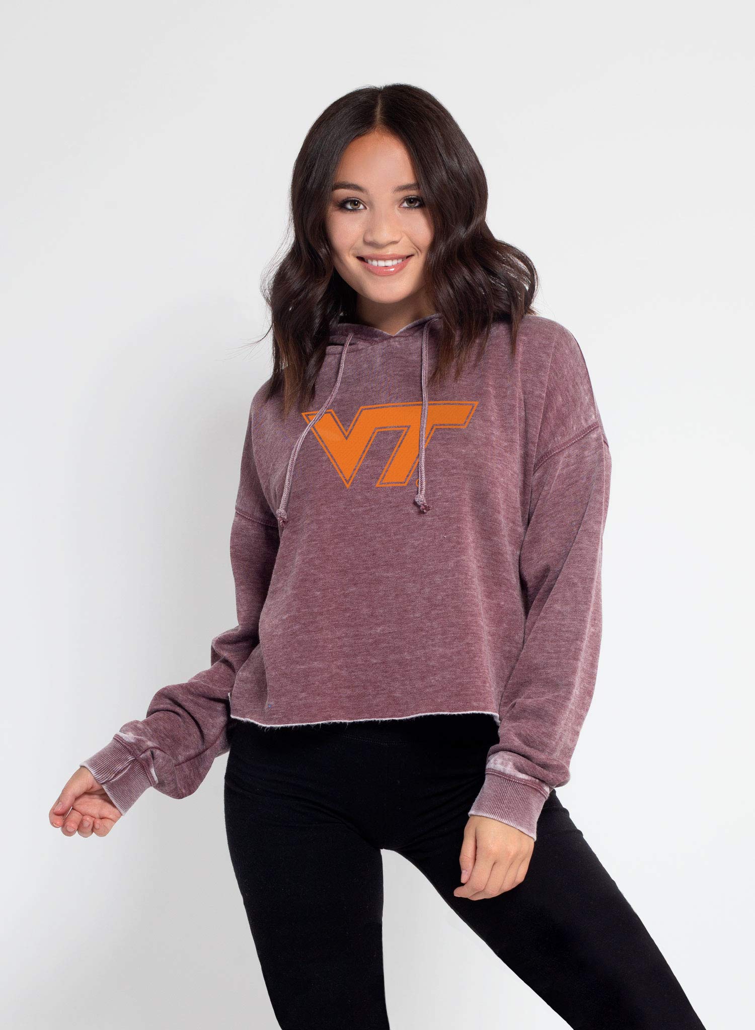 Chicka-D Women's Campus Cropped Hoodie | Soft Fleece Pullover Sweatshirt | Trendy Streetwear for College & Casual Outfits | Perfect for Fall & Winter Layering
