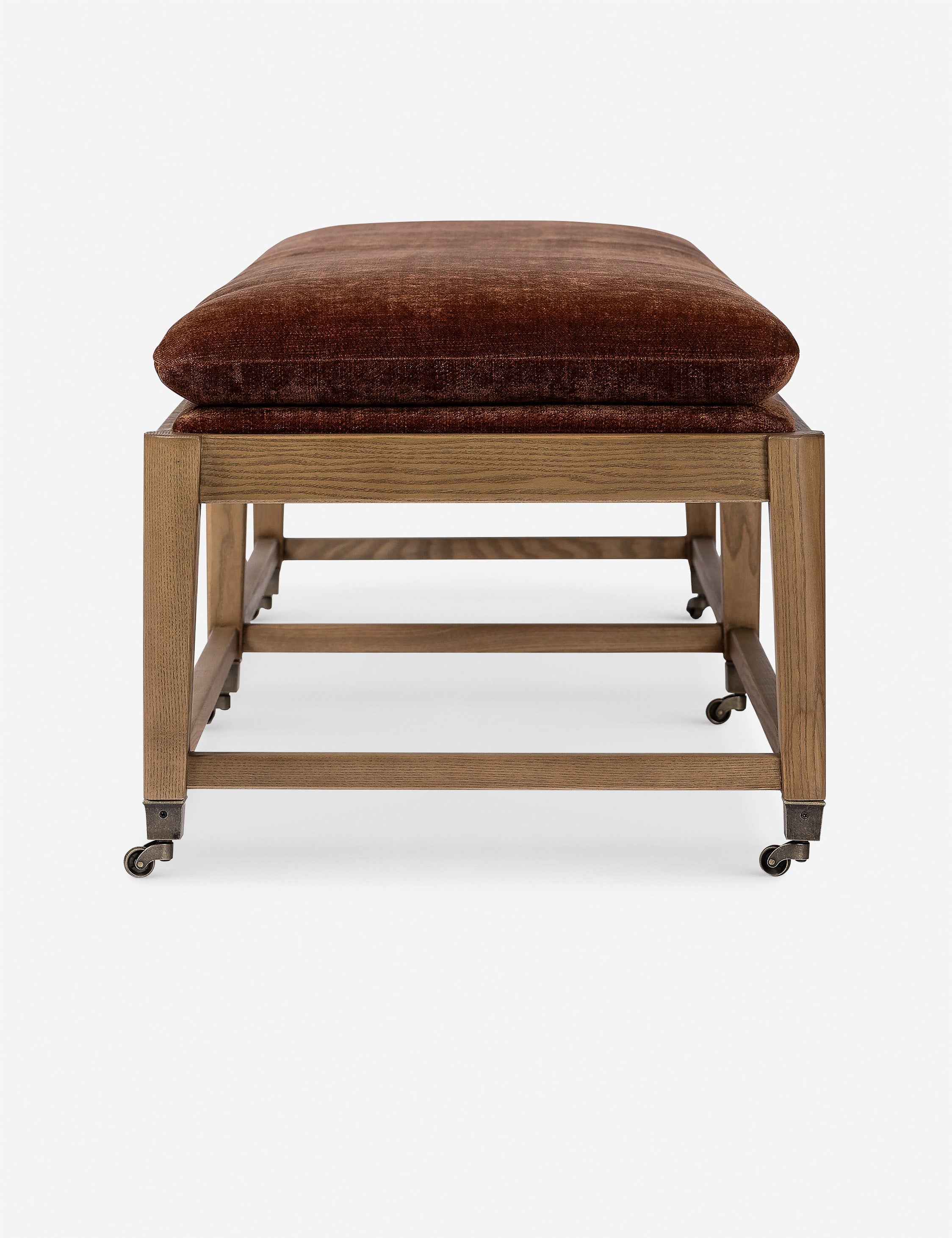 Amber Lewis x Four Hands Eleanor Bench - Modern Wooden Entryway Bench with Upholstered Seat - Perfect for Hallway, Living Room, or Bedroom Decor