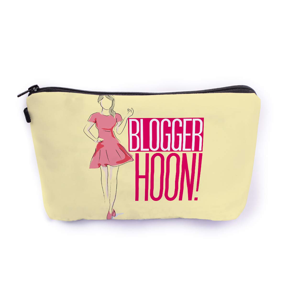 Crazyify Blogger Hoon Cosmetic Bag for Women - Waterproof Canvas Makeup Pouch with Zipper, Travel Toiletry Organizer | Perfect for Travel, Gym, and Daily Essentials Storage