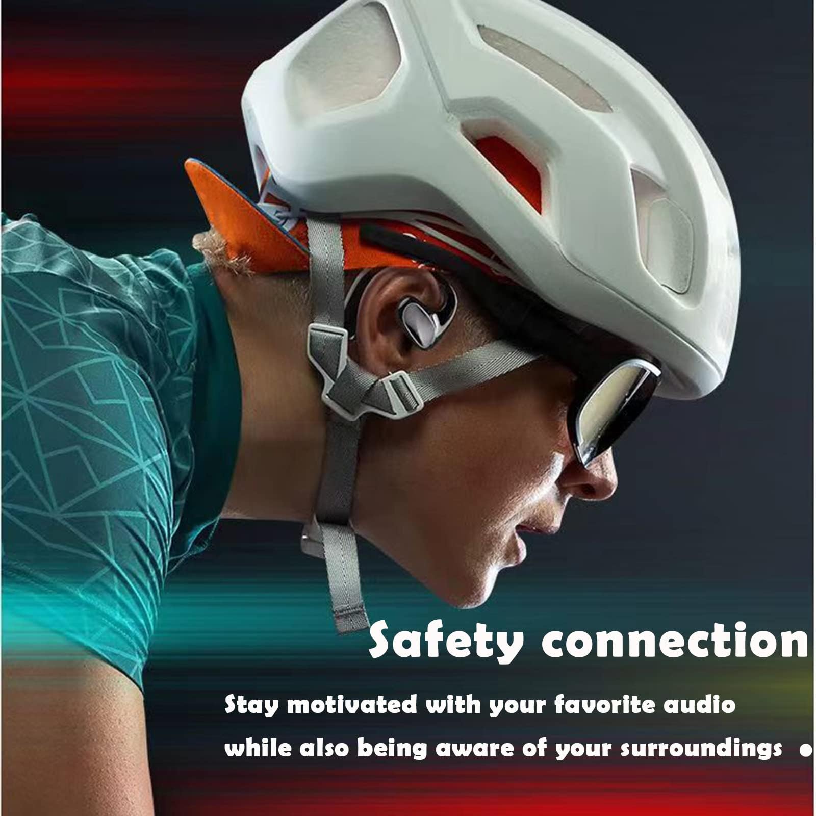 Wireless Bluetooth Bone Conduction Headphones - Open Ear Wrap Around Over-Ear Earbuds with Ear Hook & Mic | Perfect for Running, Cycling, Workouts & Outdoor Activities