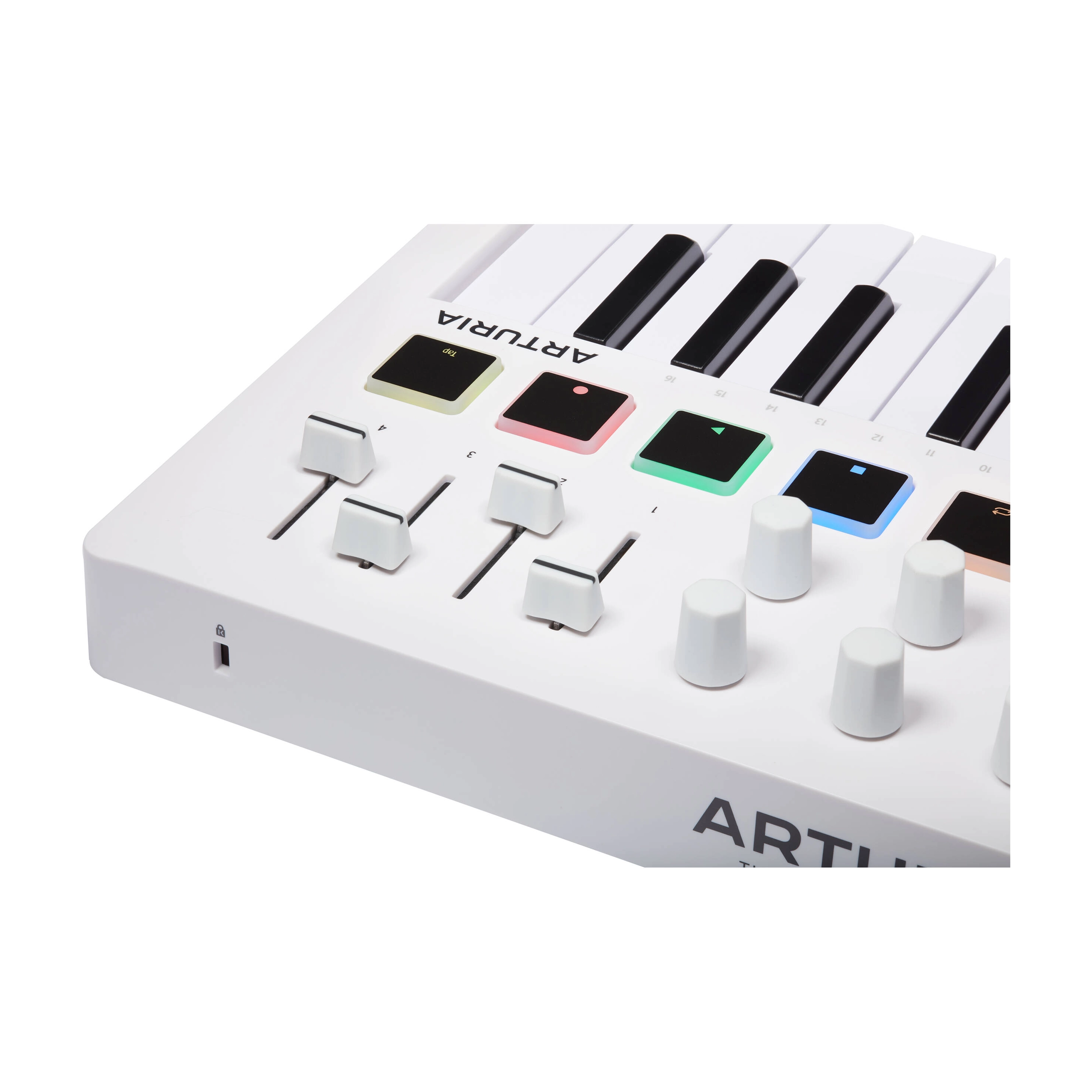 Arturia MiniLab 3 Compact 25-Key MIDI Keyboard Controller with 16 Pads - White | Perfect for Music Production, Beat Making & Live Performances