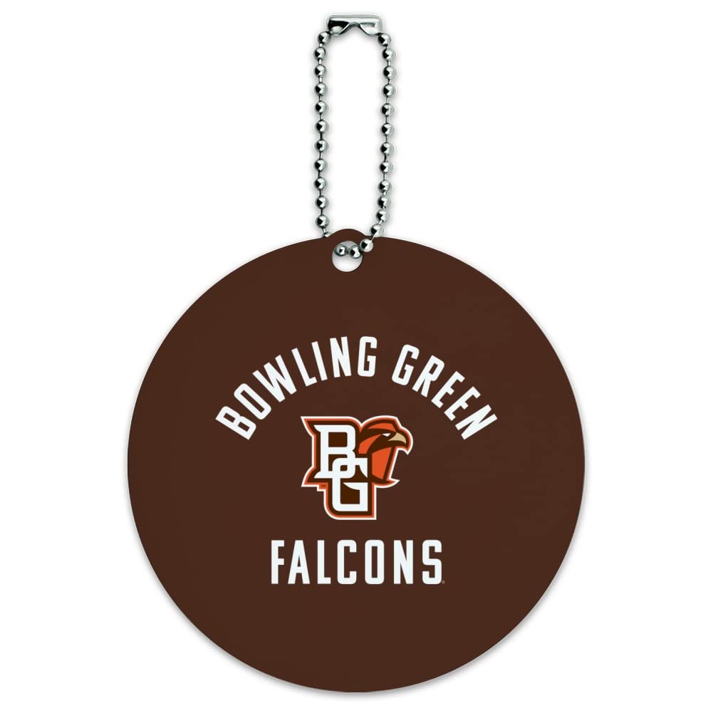 Bowling Green Falcon Round Luggage ID Tag - Durable Suitcase & Carry-On Identification Card for Travel Accessories | Perfect for Airports, Business Trips & Vacation Luggage Identification