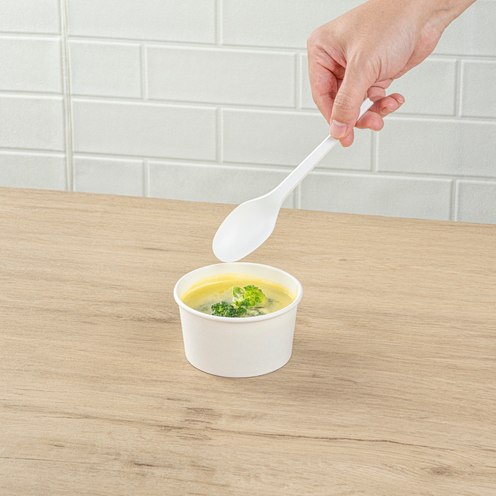 Eco-Friendly White CPLA Compostable Spoons - Heat Resistant, Biodegradable Cutlery (250 Count) - Perfect for Parties, Picnics & Sustainable Dining