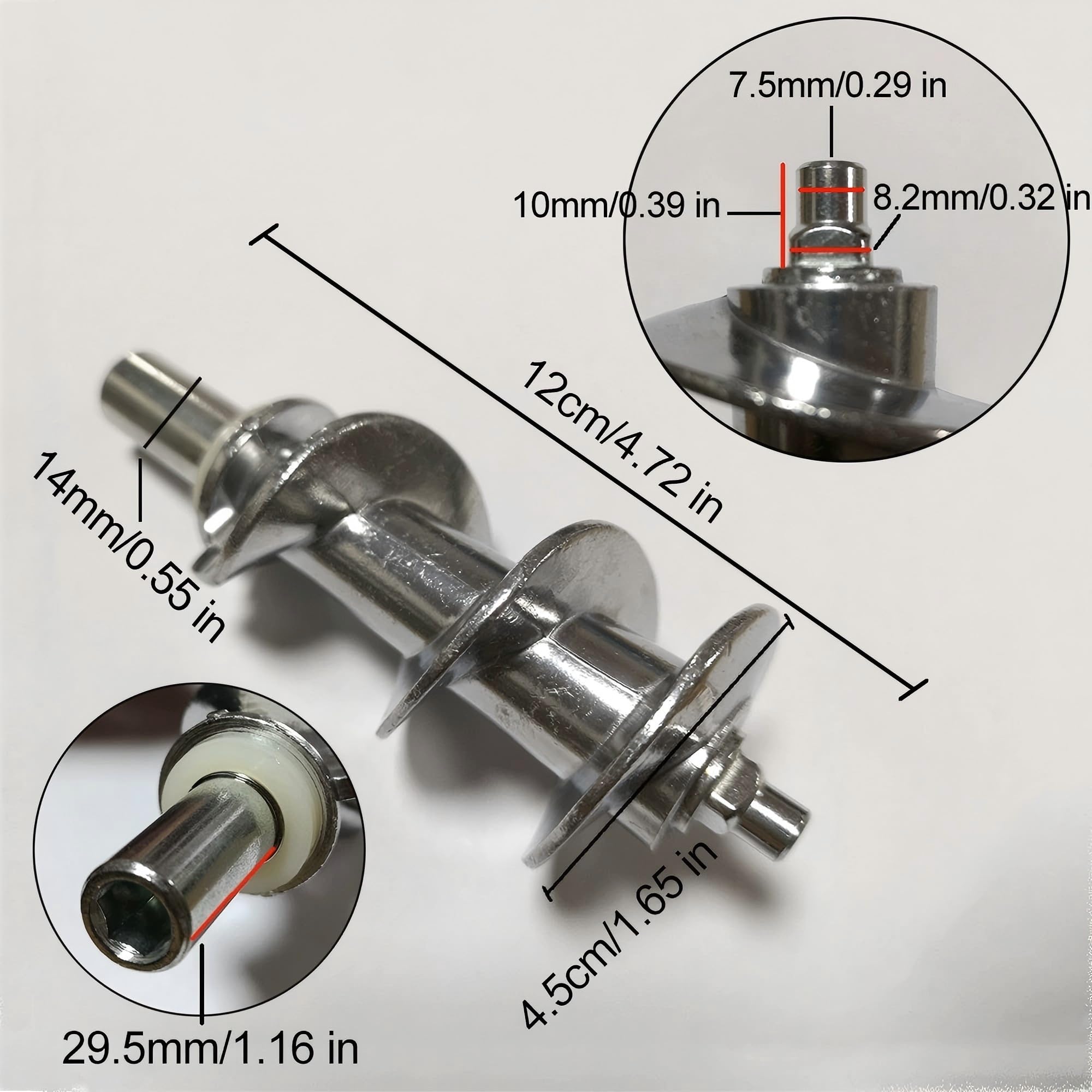 Stainless Steel Meat Grinder Auger & Mincer Screw Replacement for KitchenAid Mixers - Durable Food Chopper Attachment for Sausage, Tomato, Canning & Home Kitchen Use