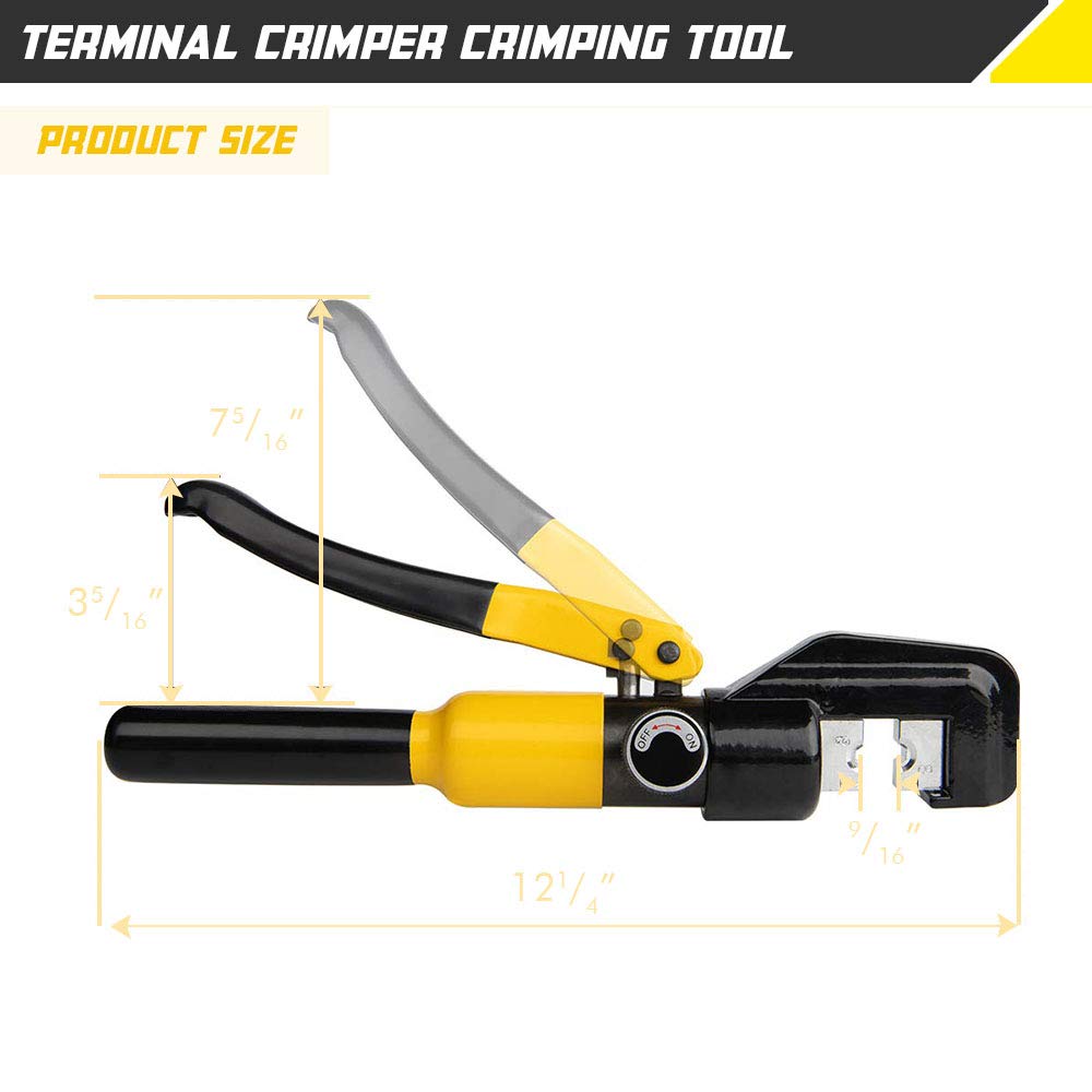 10 Ton Hydraulic Hand Crimper Tool Kit - Stainless Steel Cable Railing Crimper for 1/8