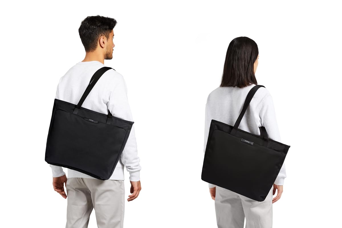 Bellroy Tokyo Tote Bag 2nd Edition - Waterproof Laptop Tote for Women & Men, 15L Casual Work Shoulder Bag in Raven Black - Perfect for Office, Travel & Daily Commute