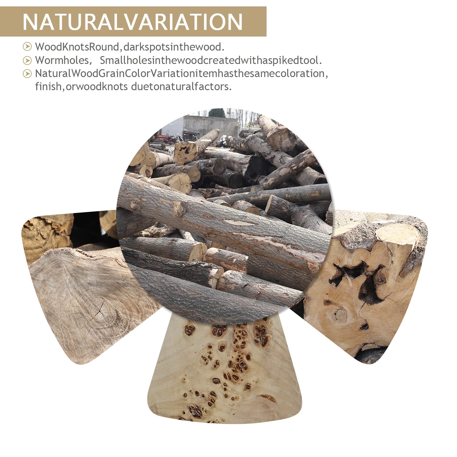 Natural Wood Tree Stump Side Table - Round Wooden Stool End Table for Outdoor & Garden Use - Perfect for Patio, Living Room, and Camping Decor
