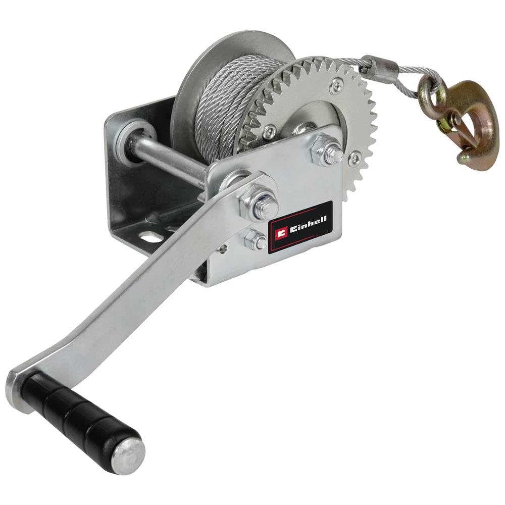 Einhell TC-WI 500 Manual Cable Winch - 500kg Capacity, 10m Steel Cable with Safety Hook & Lock - Heavy Duty Pulling Tool for Garage, Workshop, Boat, ATV & Off-Road Recovery