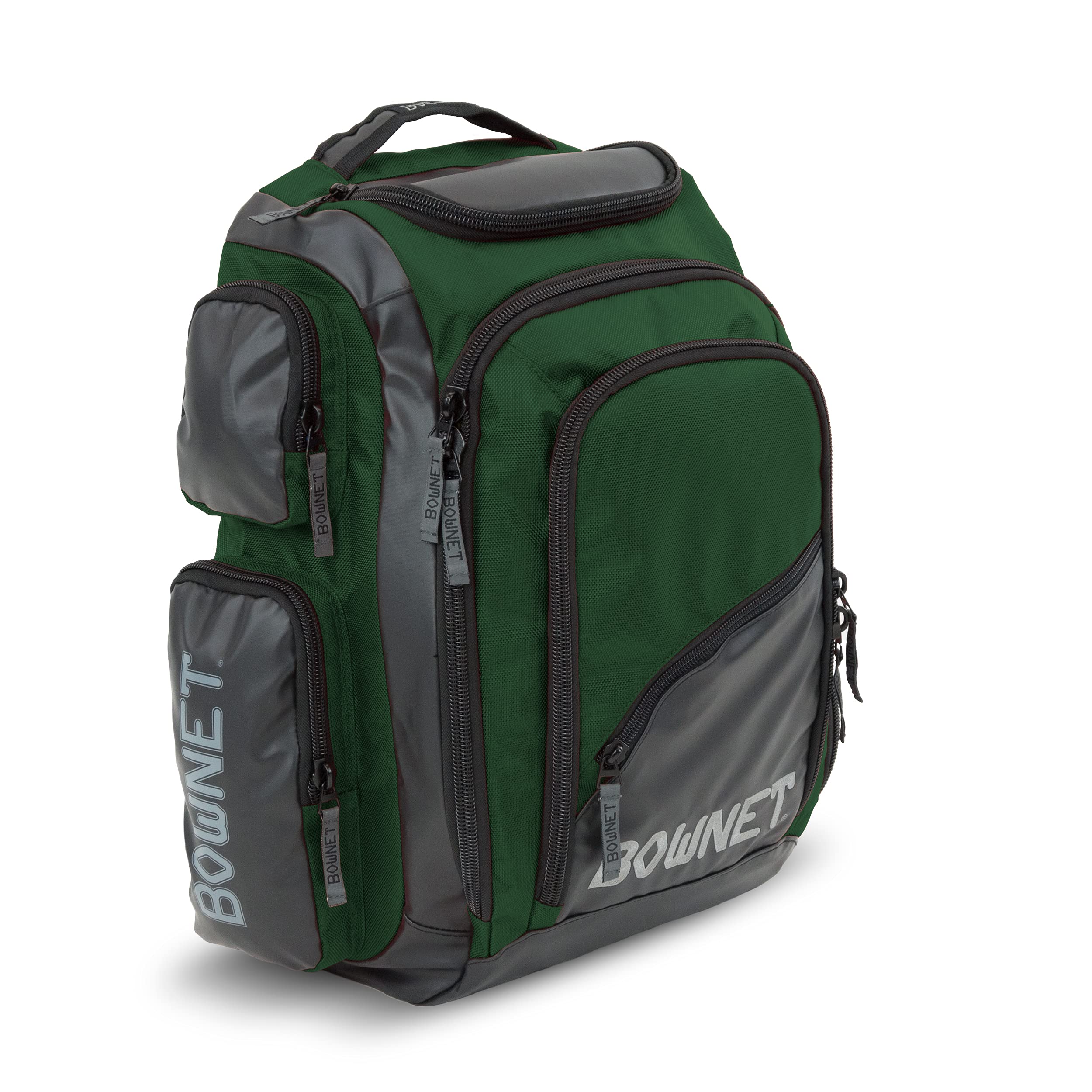 Bownet Commando Coaches Bat Bag - Baseball Backpack for Boys & Girls with Large Main Compartment, Holds 1 Fungo Bat & Water Bottle (Dark Green) - Perfect for Practice, Games & Travel
