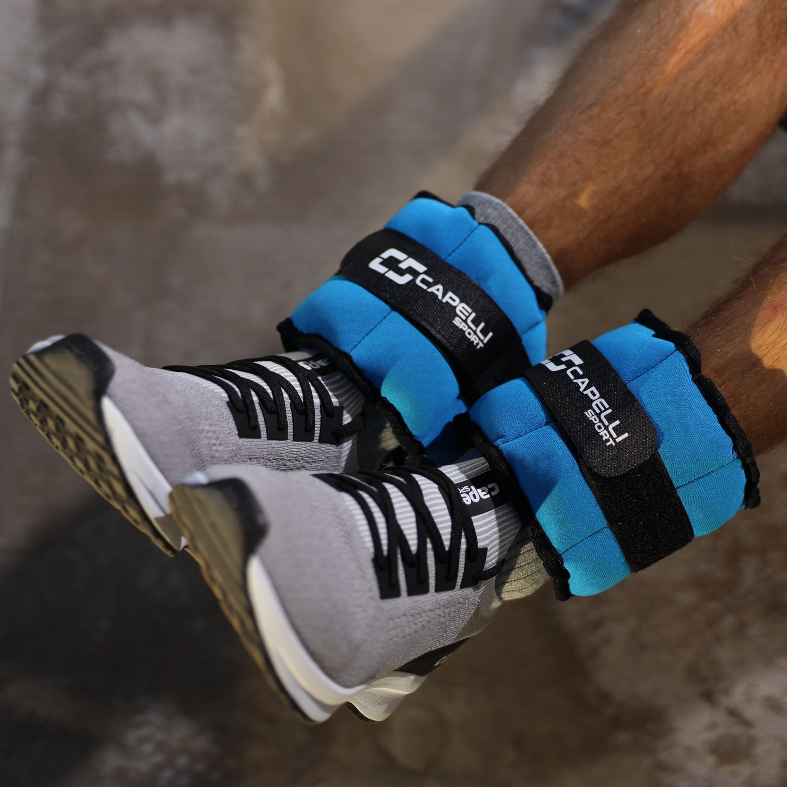 Capelli Sport Adjustable Ankle & Wrist Weights - 4 lbs Set of 2 (Blue) - for Strength Training, Running, Aerobics & Home Workouts