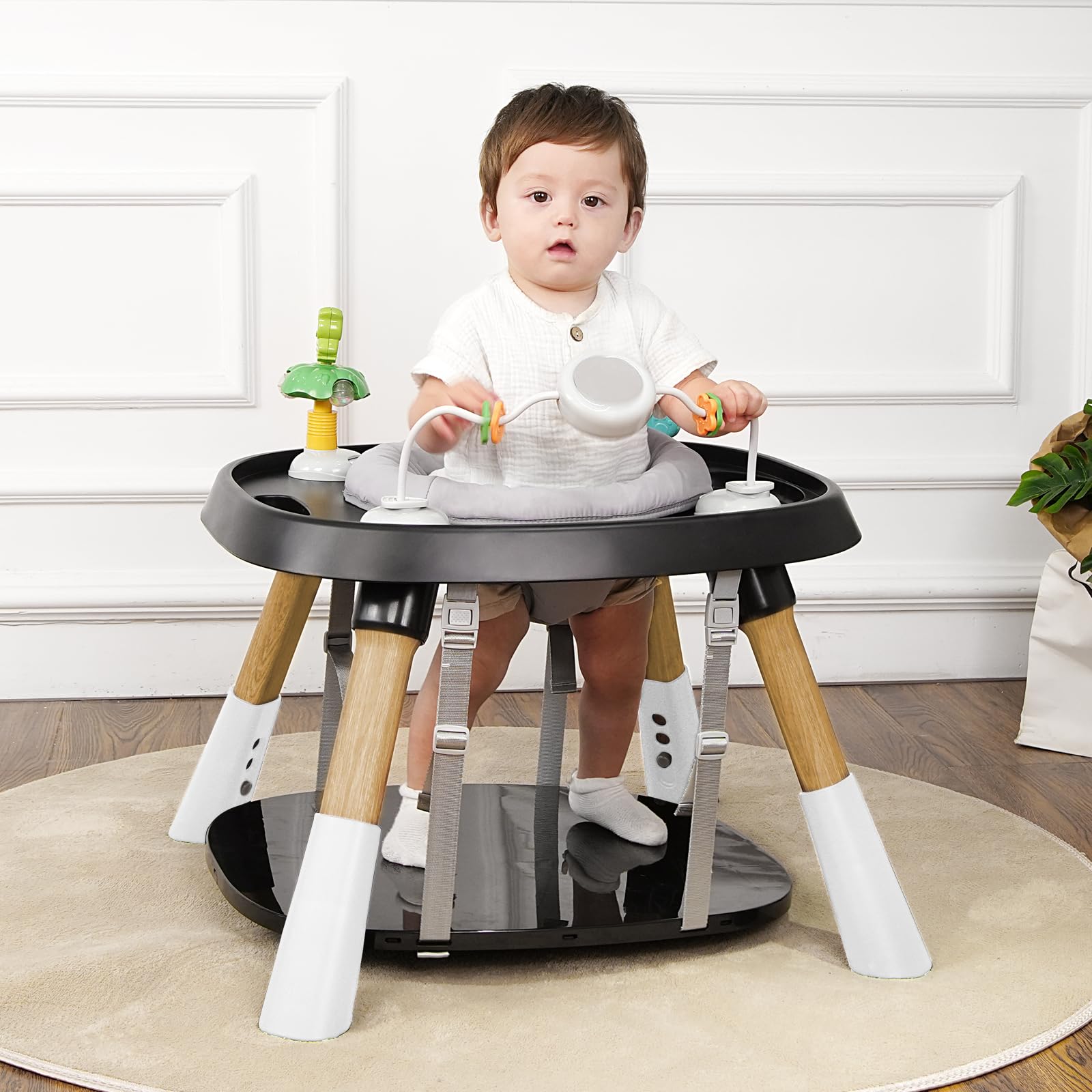 **15-in-1 Convertible Baby High Chair for Toddlers 6-72 Months | Easy Clean Adjustable Feeding Chair | Safe & Comfortable for Home & Restaurant Use (Black)**