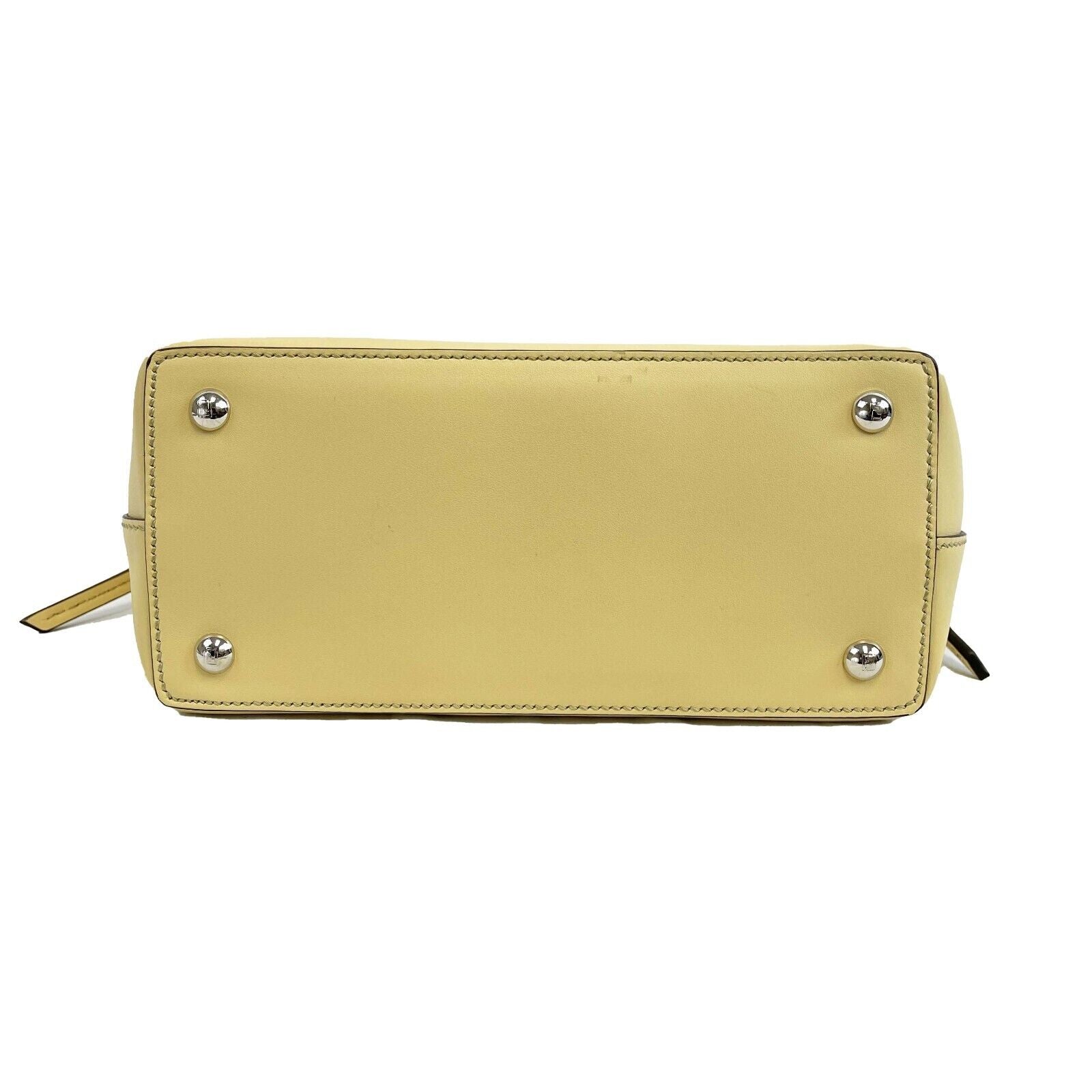 Fendi DotCom Small Yellow Convertible Satchel Bag with Top Handle & Chain Strap - Perfect for Work, Travel, and Evening Events