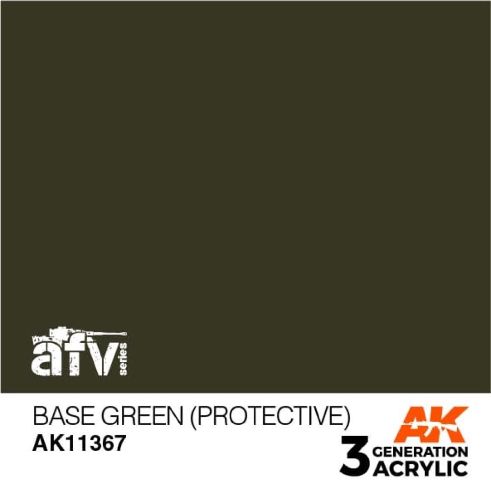 AK Interactive AK11367 AFV Series Base Green Protective Acrylic Paint - 17ml Bottle (3rd Gen) for Military Model Kits, Miniatures & Scale Modeling Projects