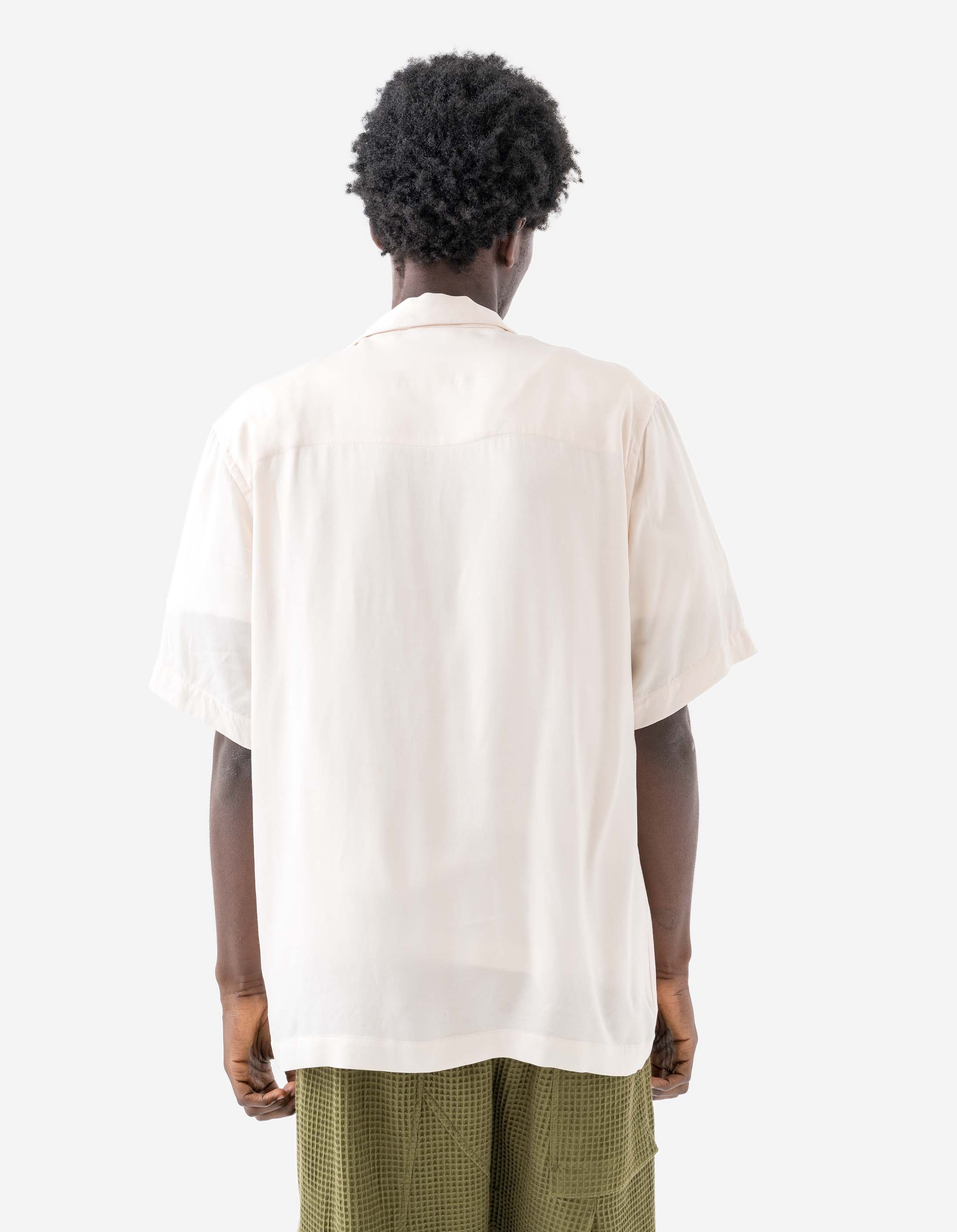 6234 Year of the Crane Embroidered Shirt in Ecru - Elegant Asian-Inspired Top for Lunar New Year Celebrations & Cultural Events