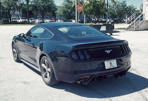 2015-2017 Ford Mustang Rear Bumper Diffuser - HN Style Matte Black PP Unpainted Body Kit | Perfect for Car Mods & Street Racing Upgrades