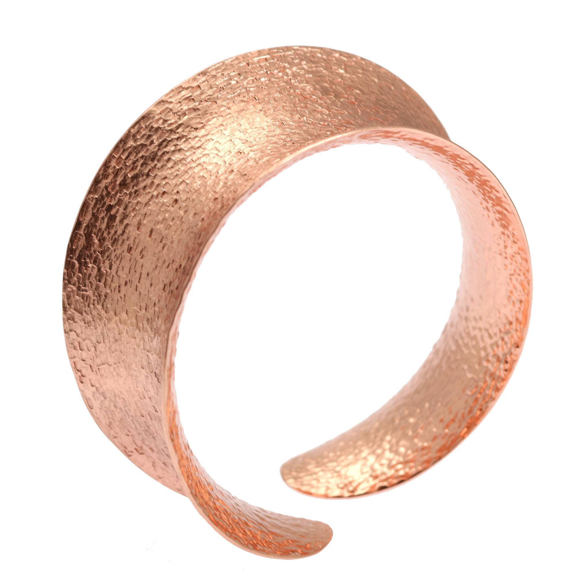 Handmade Textured Anticlastic Copper Bangle Bracelet for Women - Boho Chic Jewelry Gift for Her - Perfect for Weddings, Parties & Everyday Wear