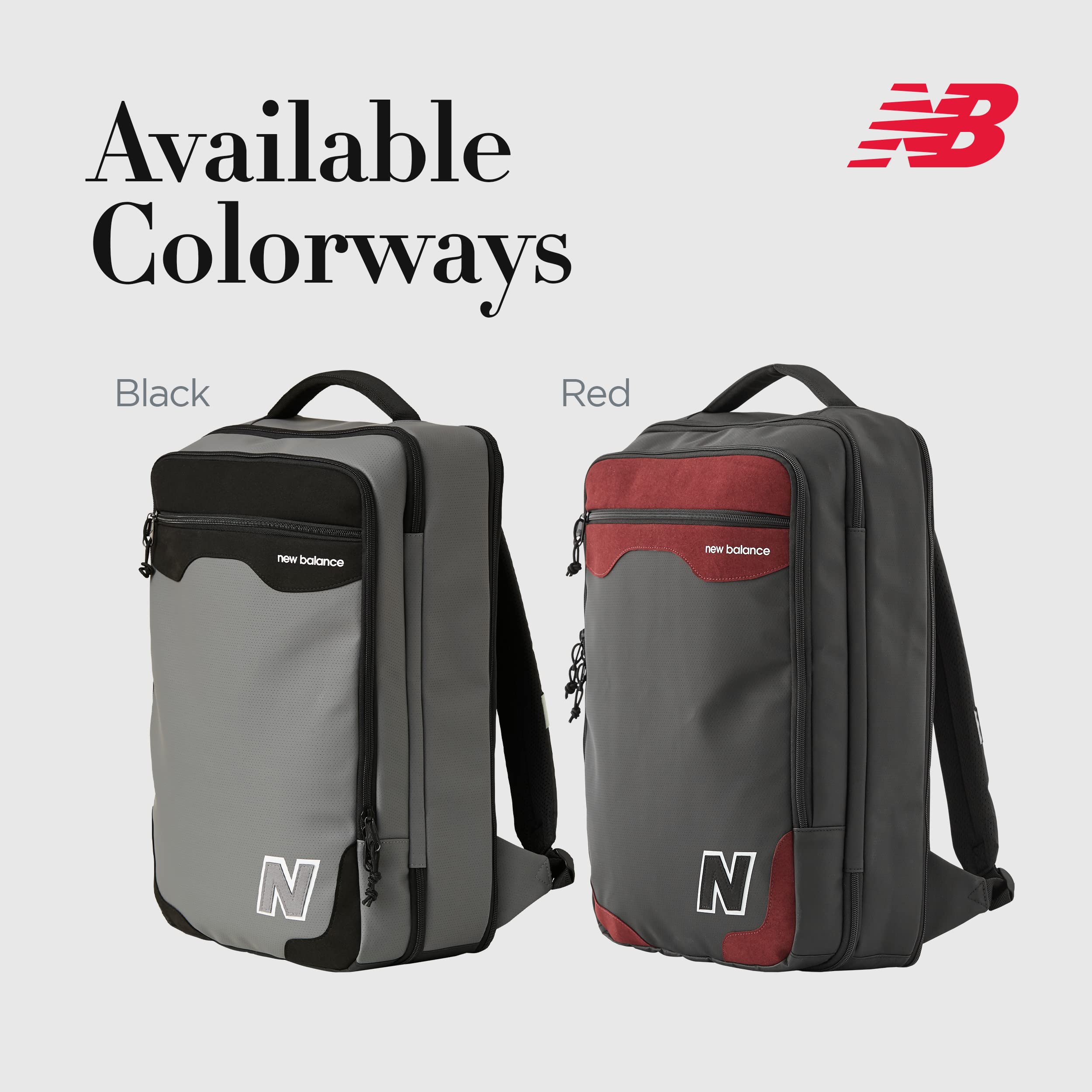 New Balance Grey One Size Backpack for School, Travel & Work - Lightweight & Durable Laptop Backpack with Multiple Pockets