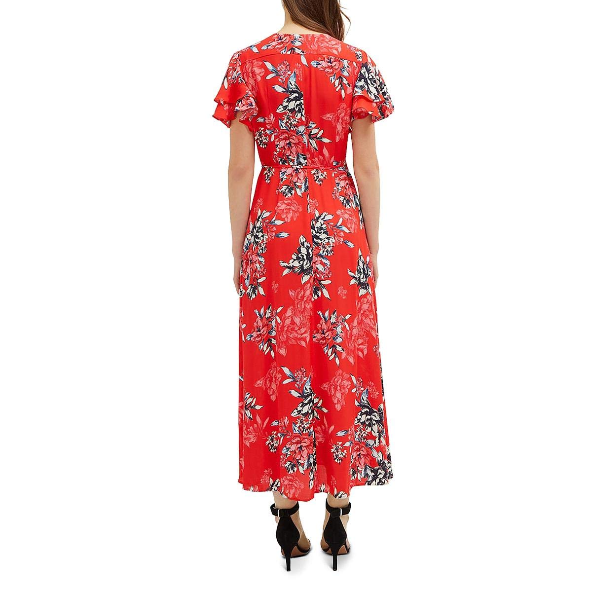 French Connection Women's Coletta Floral Print Crepe Maxi Dress - Elegant Long Flowy Dress for Summer, Beach, Weddings & Special Occasions