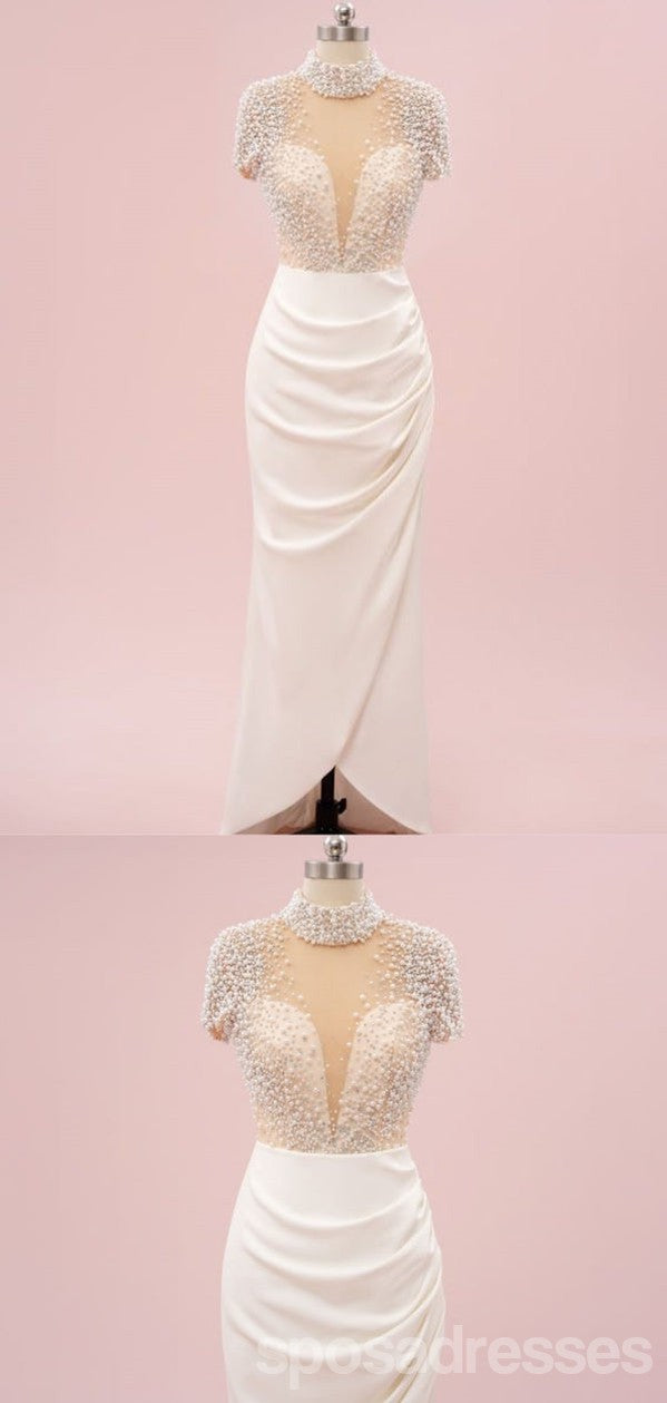 Elegant Beaded Sheath Short Sleeve Maxi Party Prom Dress - Formal Evening Gown for Women | Perfect for Weddings, Galas & Special Occasions