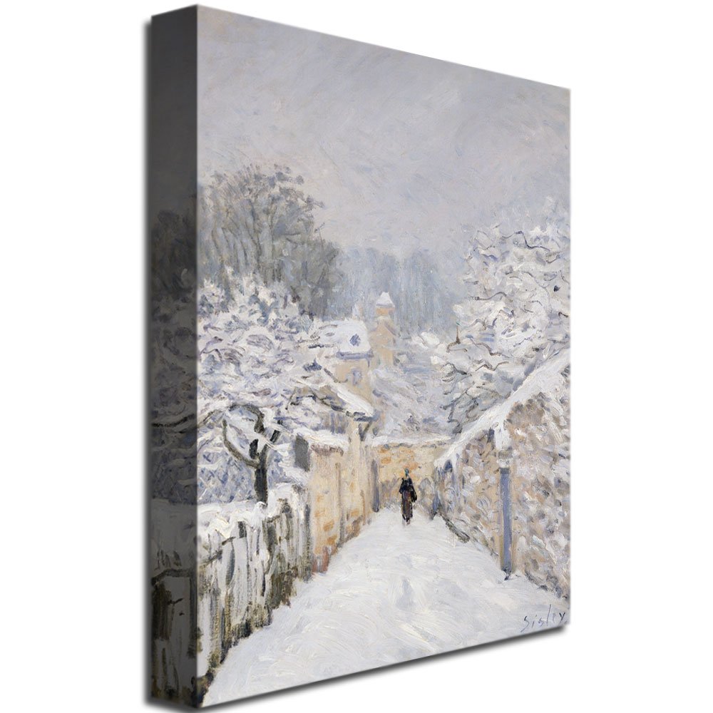 Alfred Sisley Snow at Louveciennes 1878 Canvas Art Print - Famous Impressionist Landscape Painting - Home & Office Wall Decor