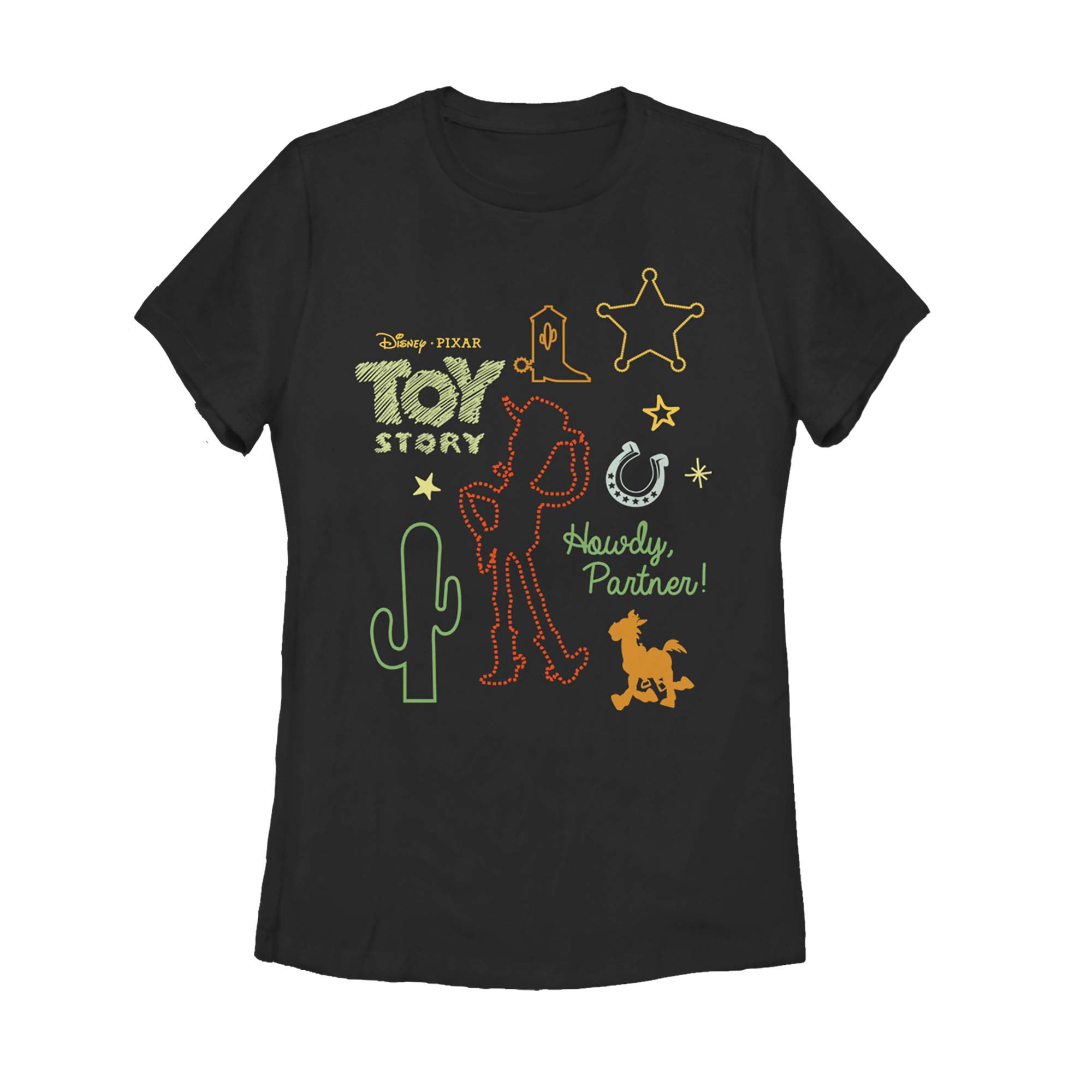 Women's Toy Story Howdy Partner Graphic T-Shirt - Casual Cotton Tee for Disney Fans, Everyday Wear & Cosplay