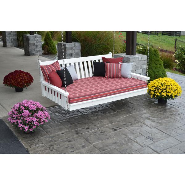 Traditional English Swing Bed - Poly Rattan Outdoor Patio Swing Chair for Garden, Porch, and Backyard Relaxation | Perfect for Lounging, Reading & Enjoying Nature