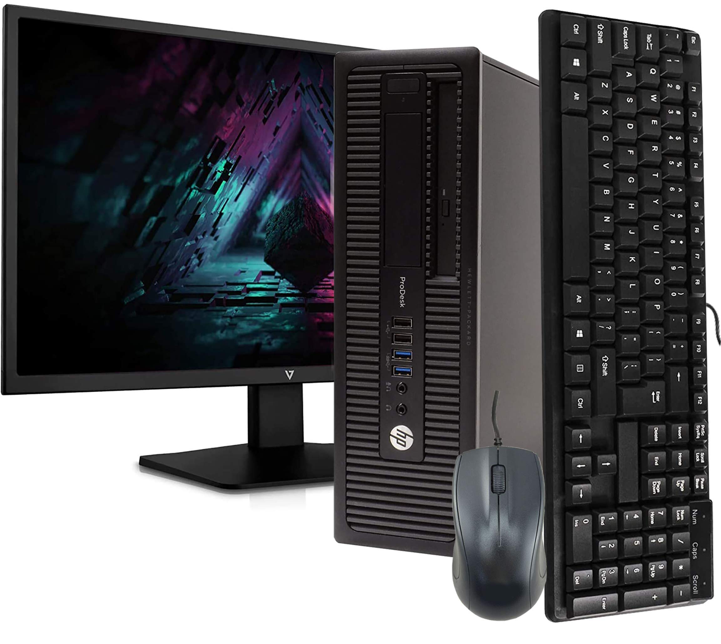 HP 600 G1 SFF Business Desktop PC - Intel Core i7 3.1GHz, 16GB RAM, 120GB M.2 SSD + 2TB HDD, 23.8