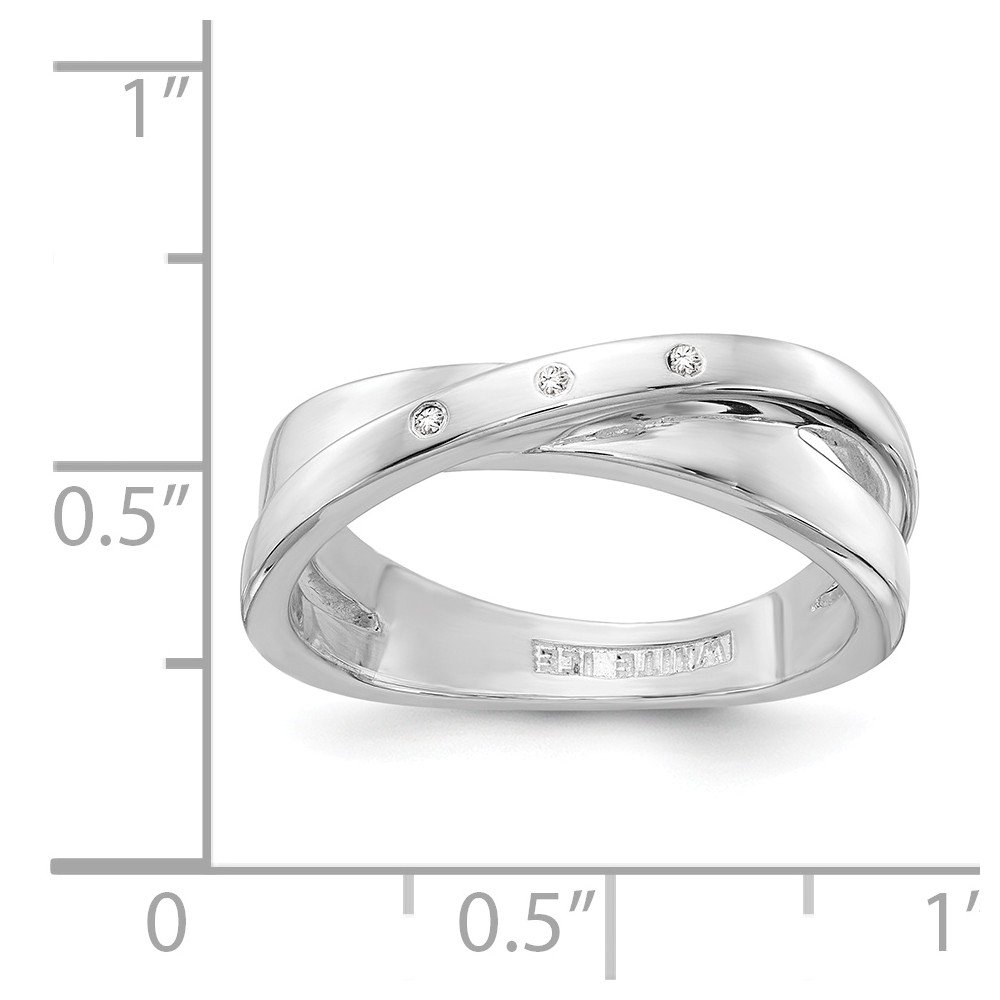 0.03ct Diamond Crossover Engagement Ring - 925 Sterling Silver for Women | Wedding, Proposal, Anniversary Gift | Diamond2Deal